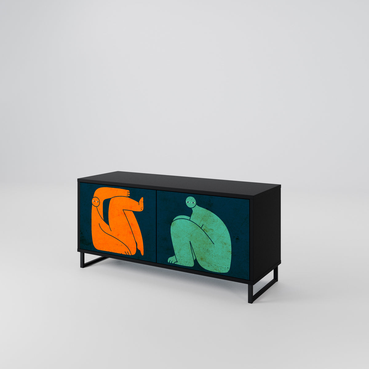 TOGETHER BUT SEPARATELY Mueble de TV Compacto de 2 puertas