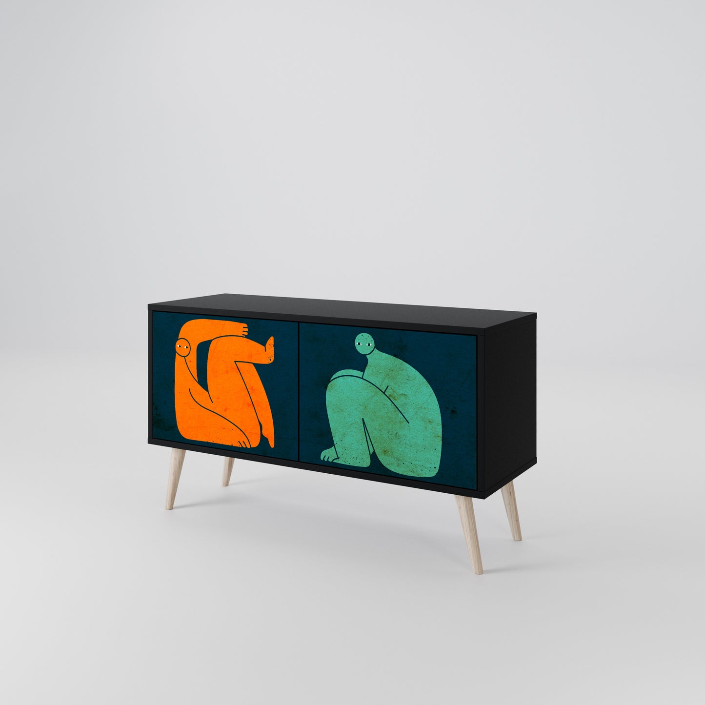 TOGETHER BUT SEPARATELY Mueble de TV Compacto de 2 puertas