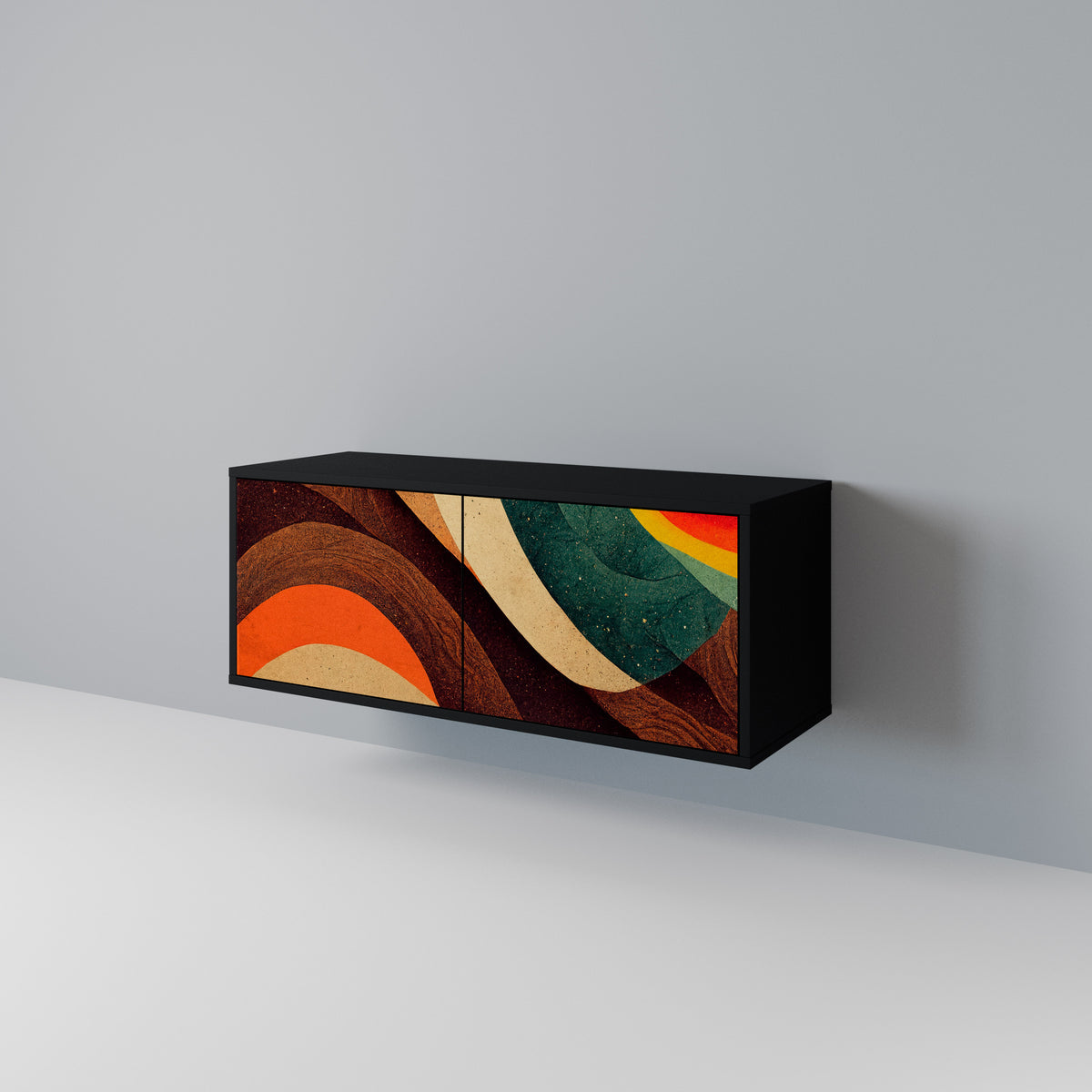 COLORFUL STRANDS Mueble de TV Compacto de 2 puertas