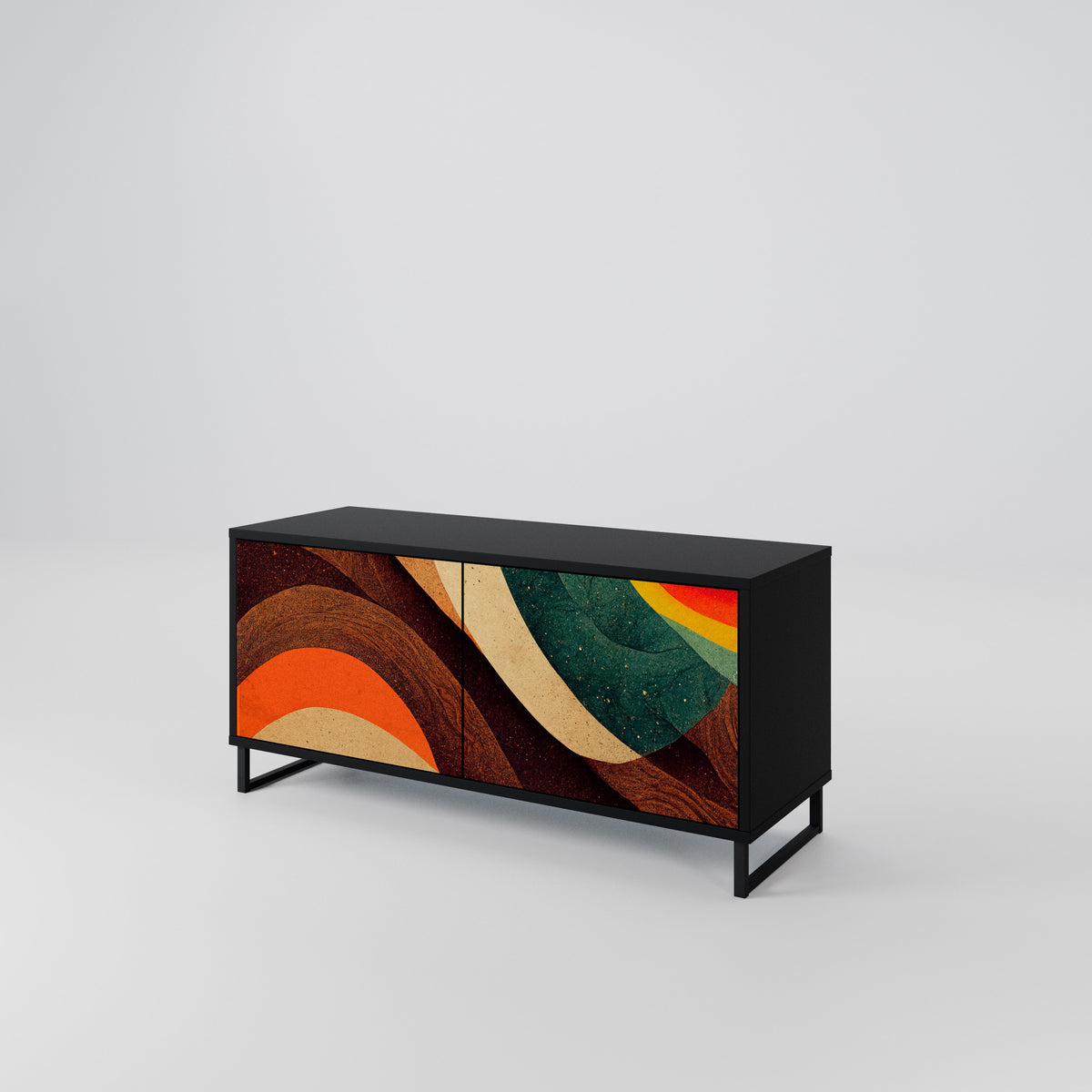 COLORFUL STRANDS Mueble de TV Compacto de 2 puertas