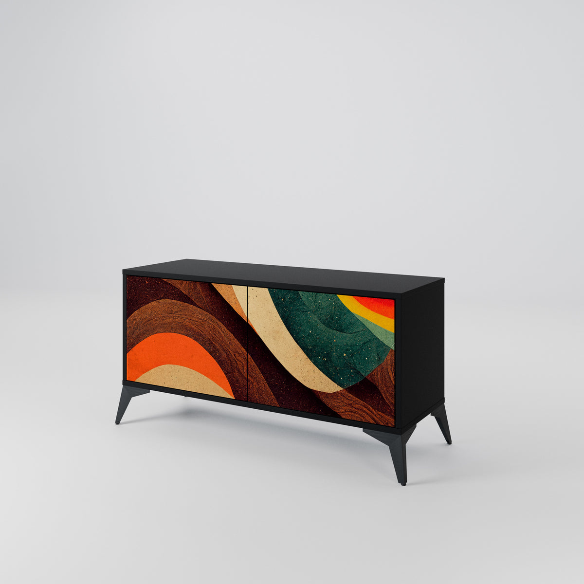 COLORFUL STRANDS Mueble de TV Compacto de 2 puertas