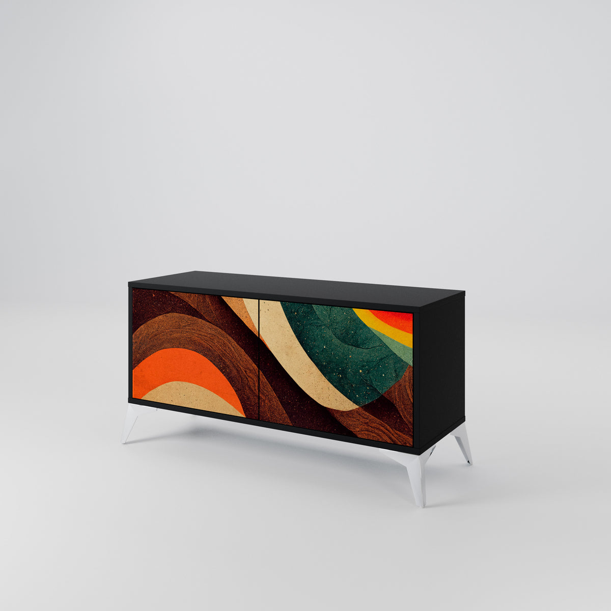 COLORFUL STRANDS Mueble de TV Compacto de 2 puertas