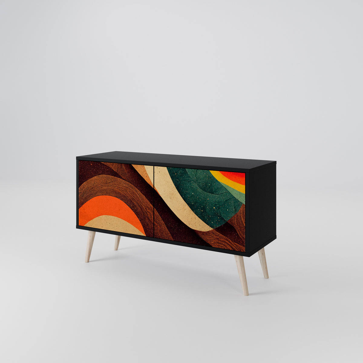 COLORFUL STRANDS Mueble de TV Compacto de 2 puertas