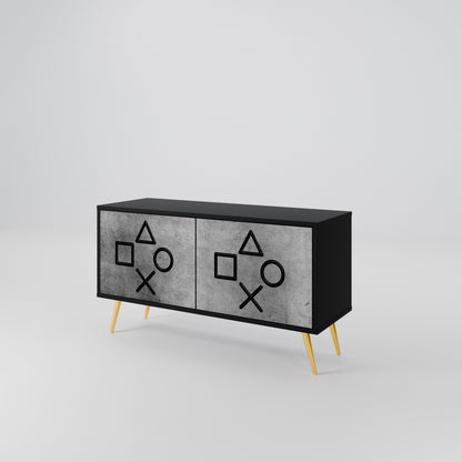 GAMER CHOICE Mueble de TV Compacto de 2 puertas