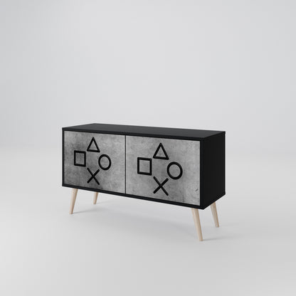 GAMER CHOICE Mueble de TV Compacto de 2 puertas