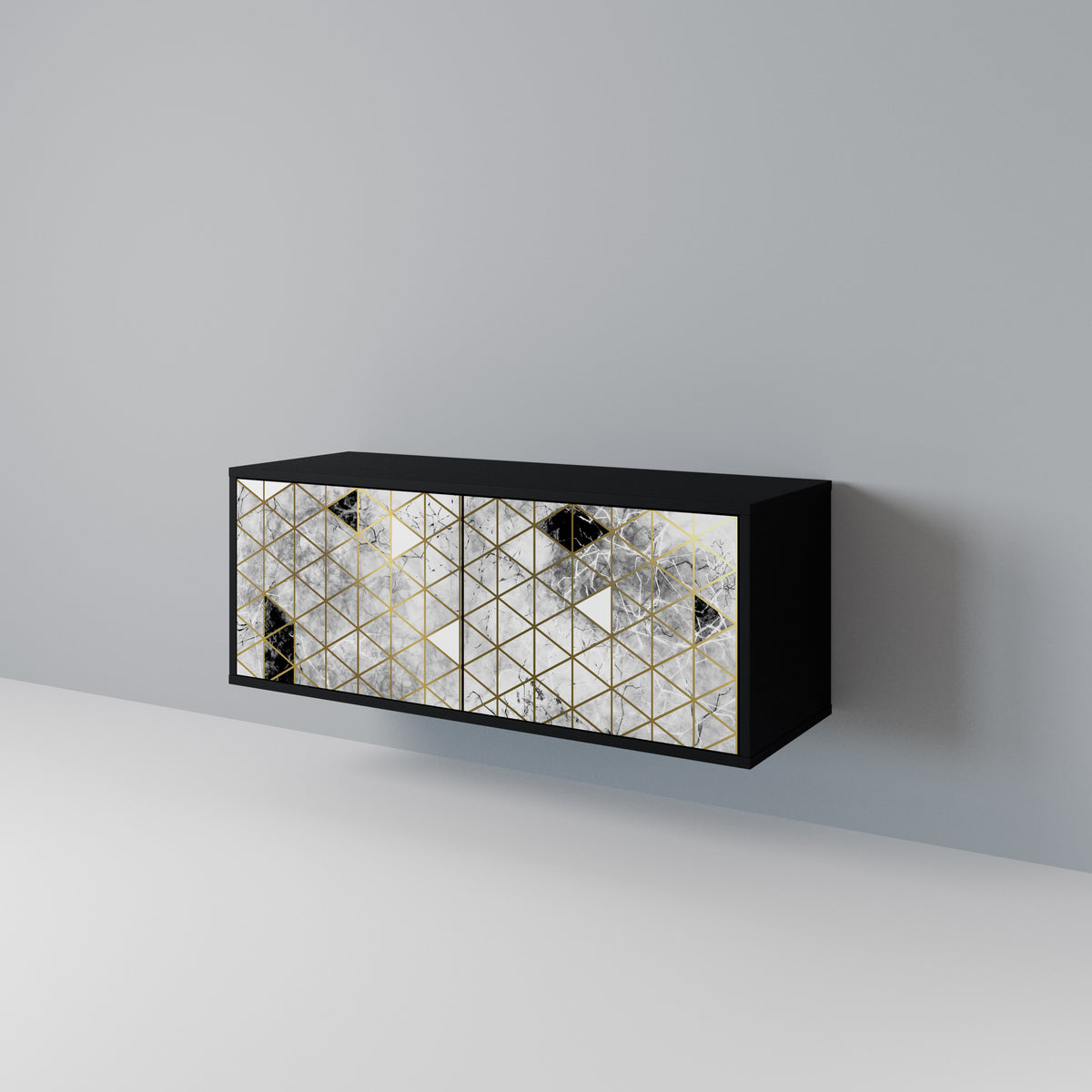 ASHEN ARIA Mueble de TV Compacto de 2 puertas