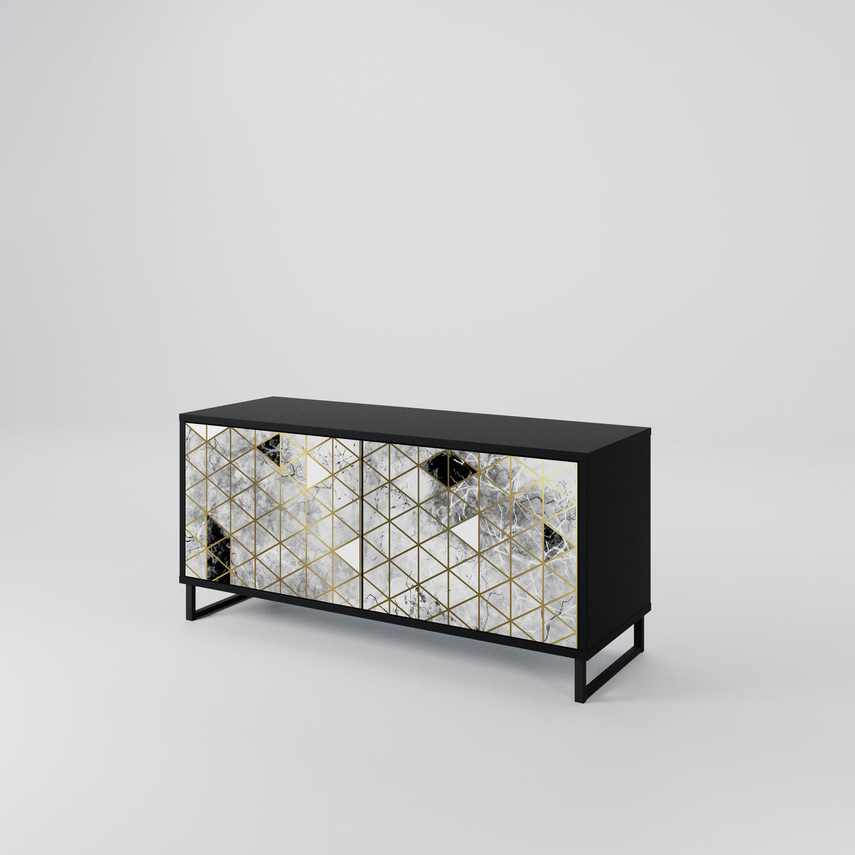 ASHEN ARIA Mueble de TV Compacto de 2 puertas