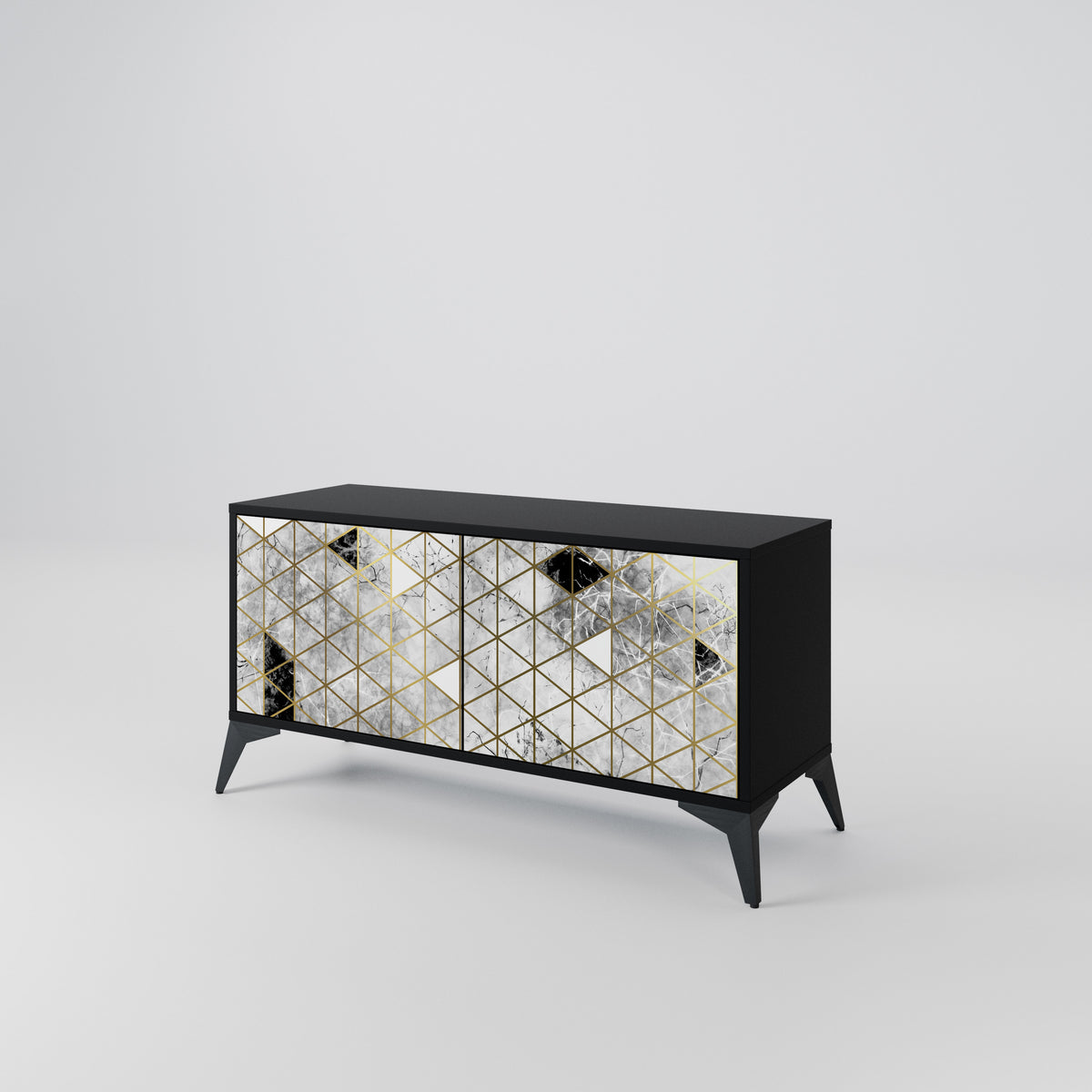 ASHEN ARIA Mueble de TV Compacto de 2 puertas