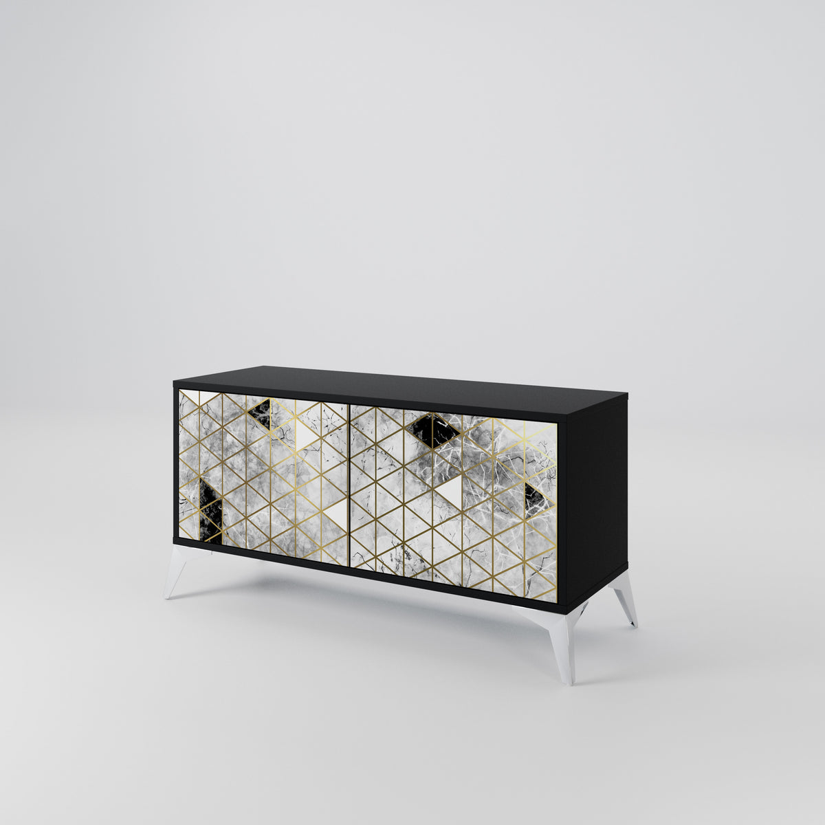 ASHEN ARIA Mueble de TV Compacto de 2 puertas