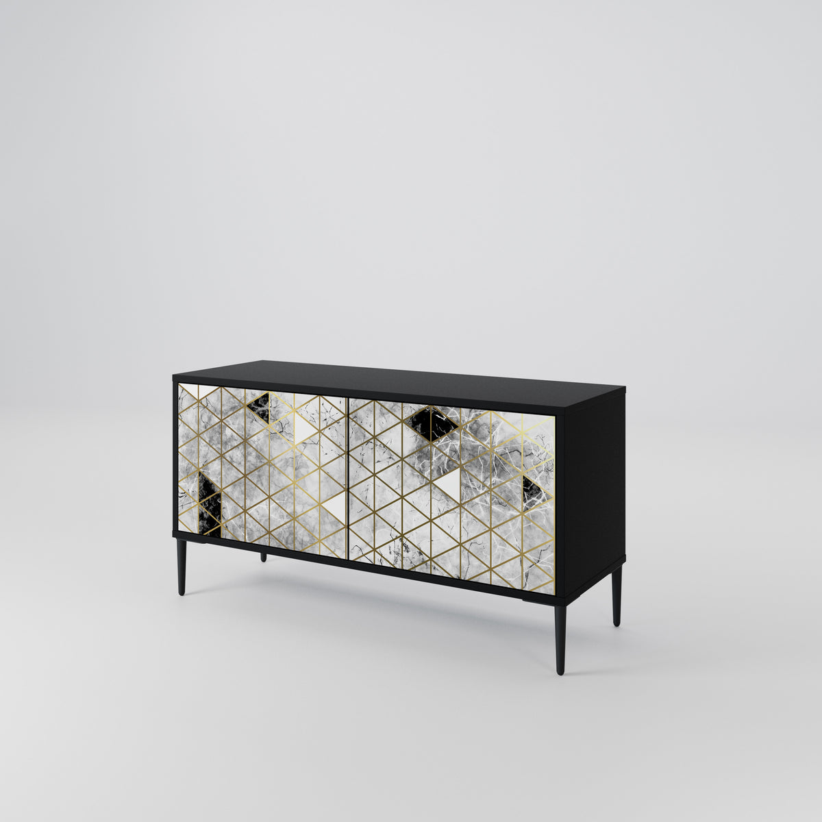 ASHEN ARIA Mueble de TV Compacto de 2 puertas