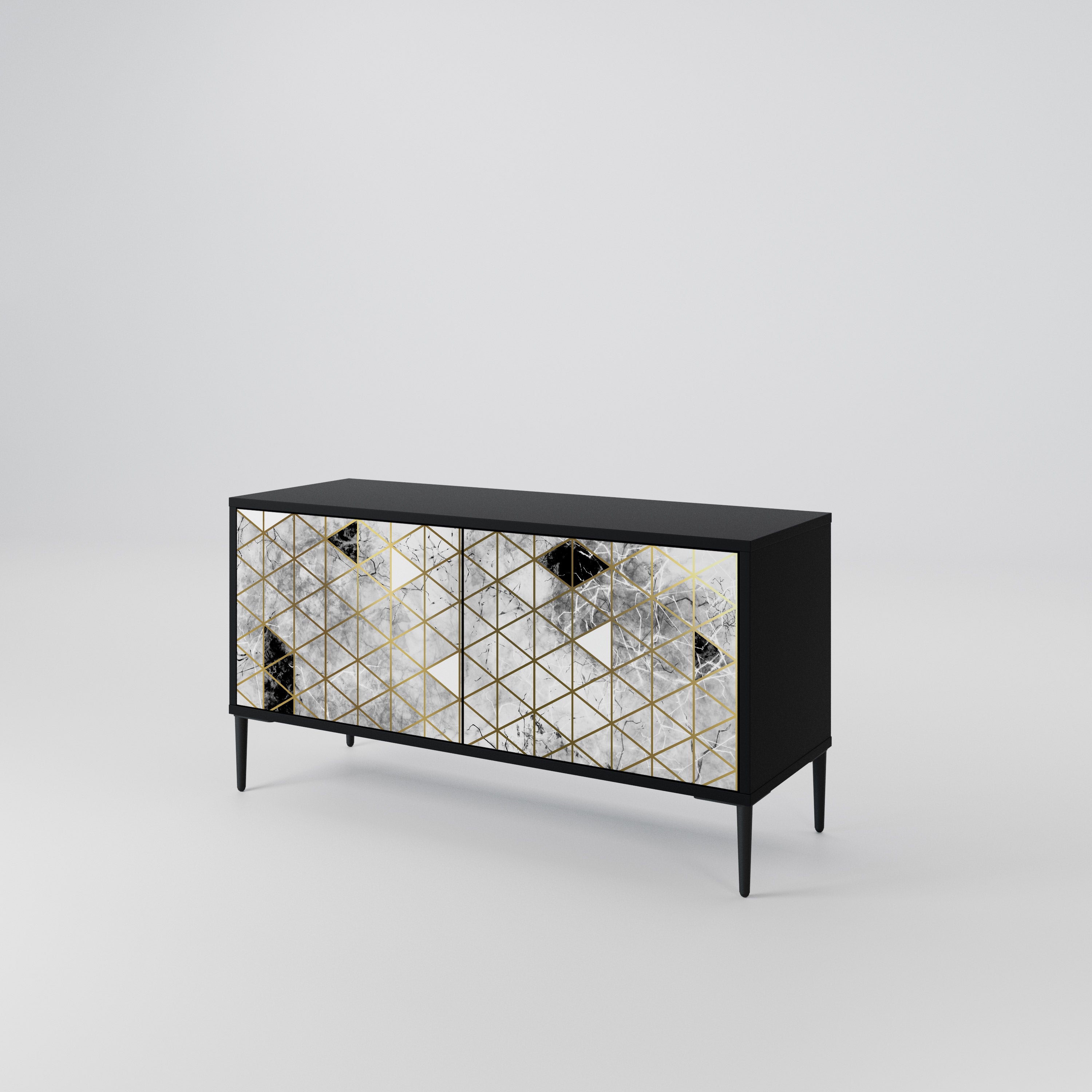 ASHEN ARIA Mueble de TV Compacto de 2 puertas