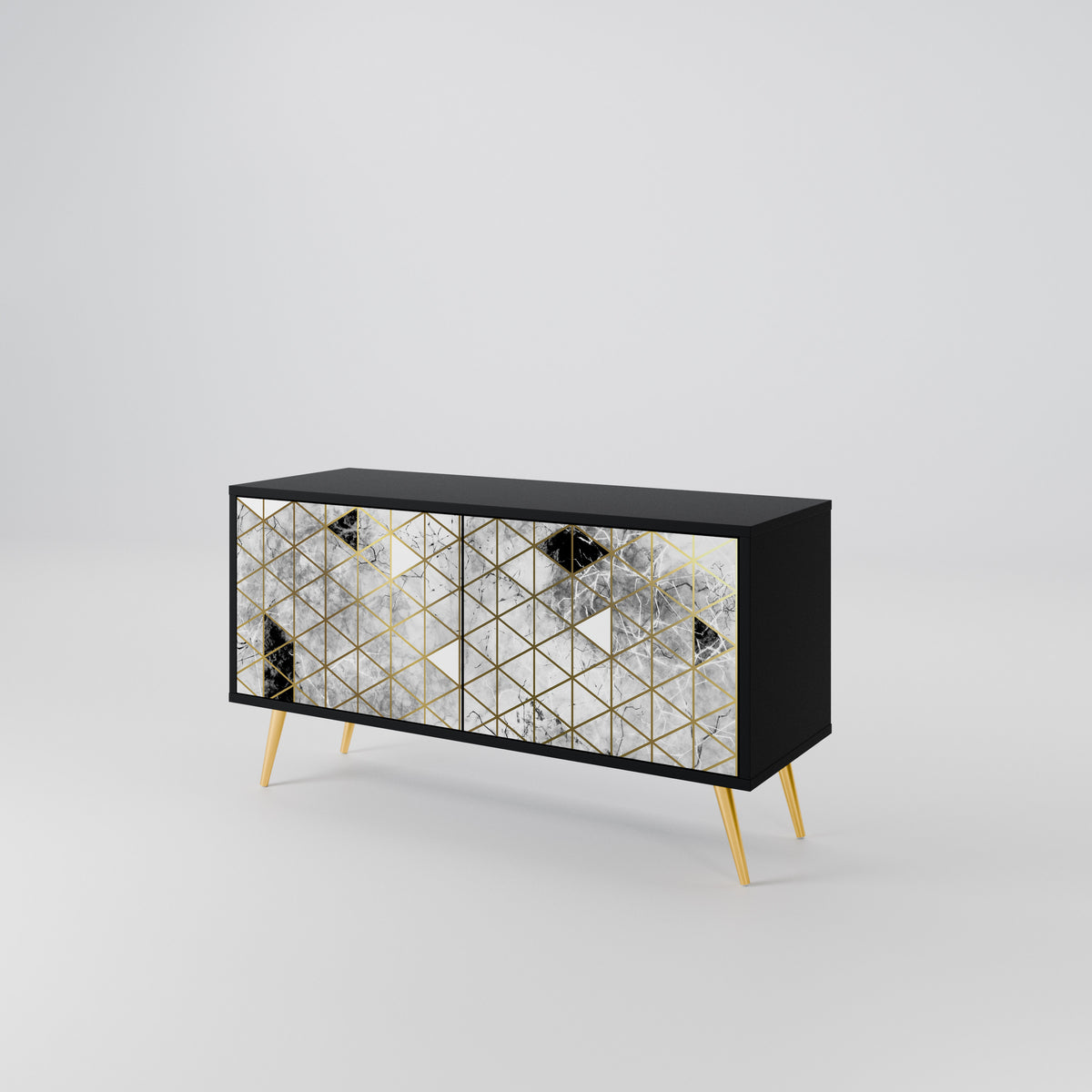 ASHEN ARIA Mueble de TV Compacto de 2 puertas
