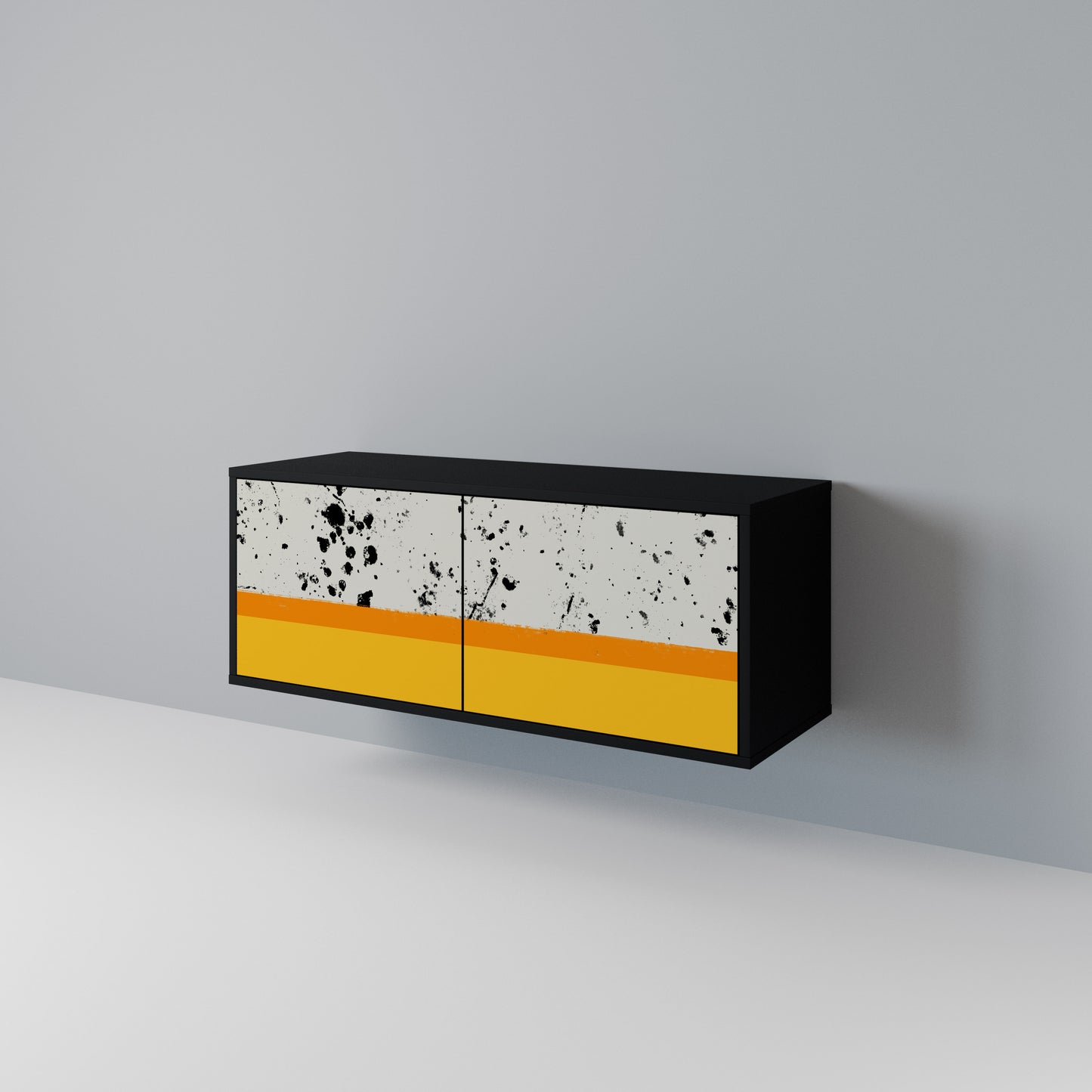 DYED BY ORANGE Mueble de TV Compacto de 2 puertas