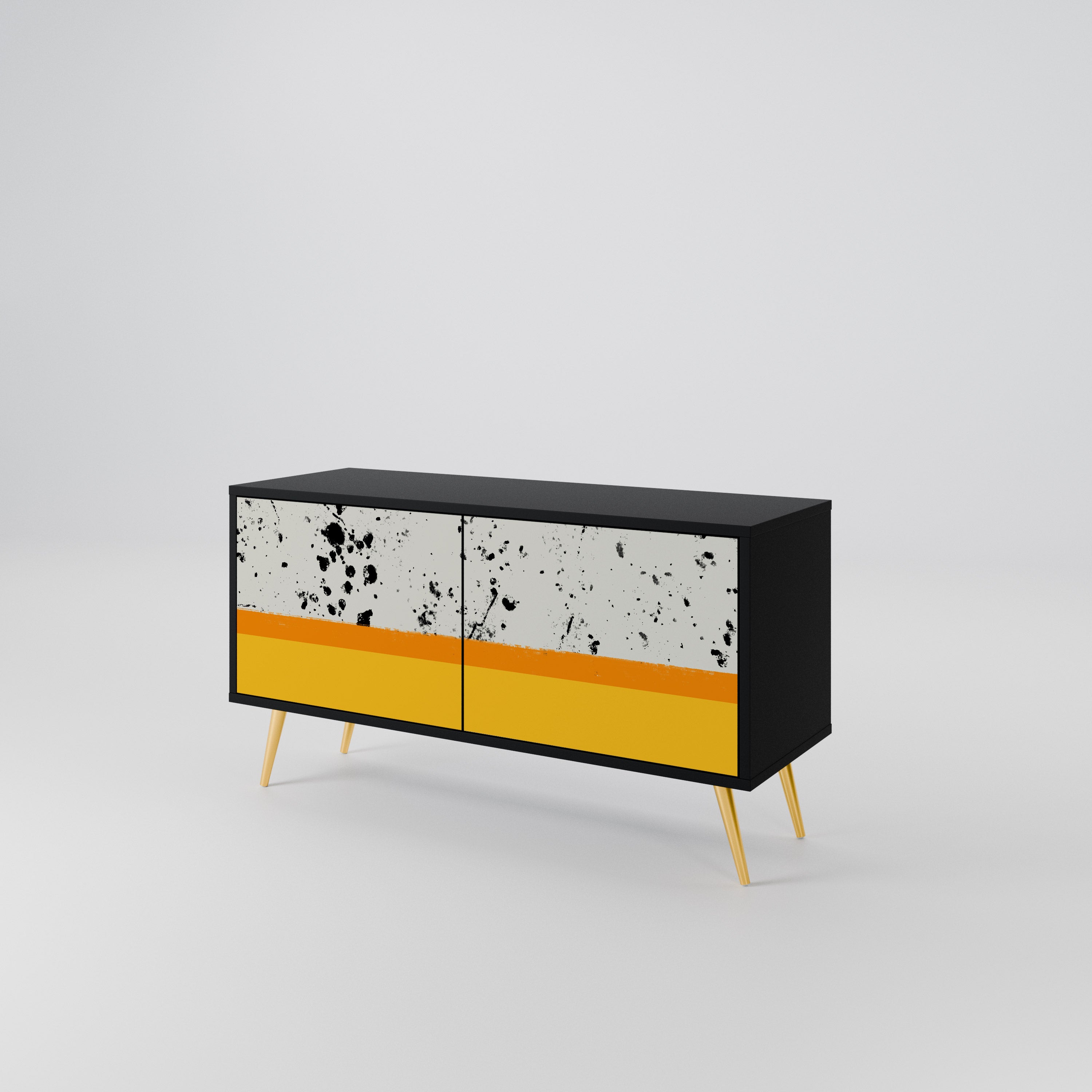 DYED BY ORANGE Mueble de TV Compacto de 2 puertas