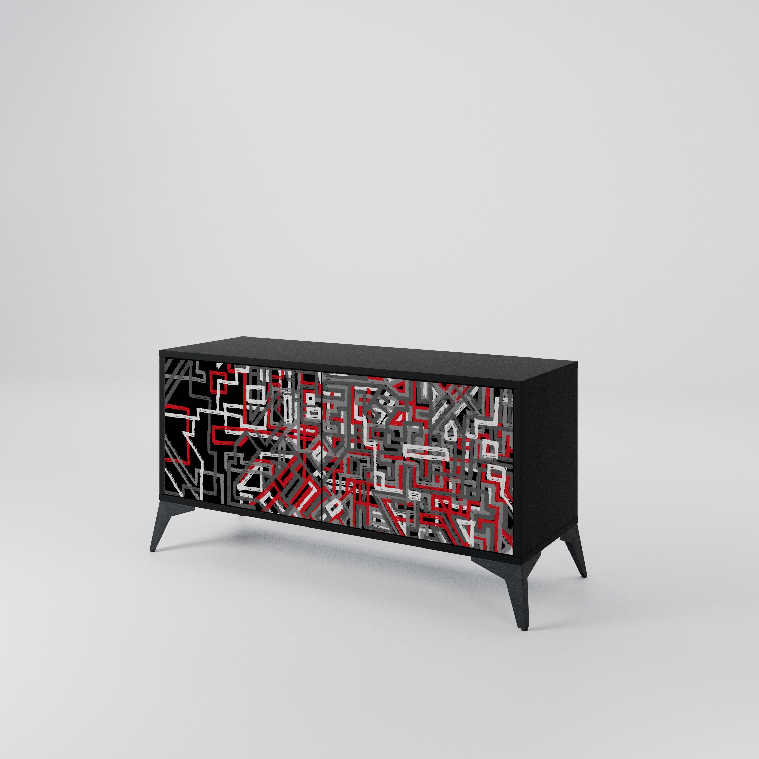 BROKEN LINES Mueble de TV Compacto de 2 puertas