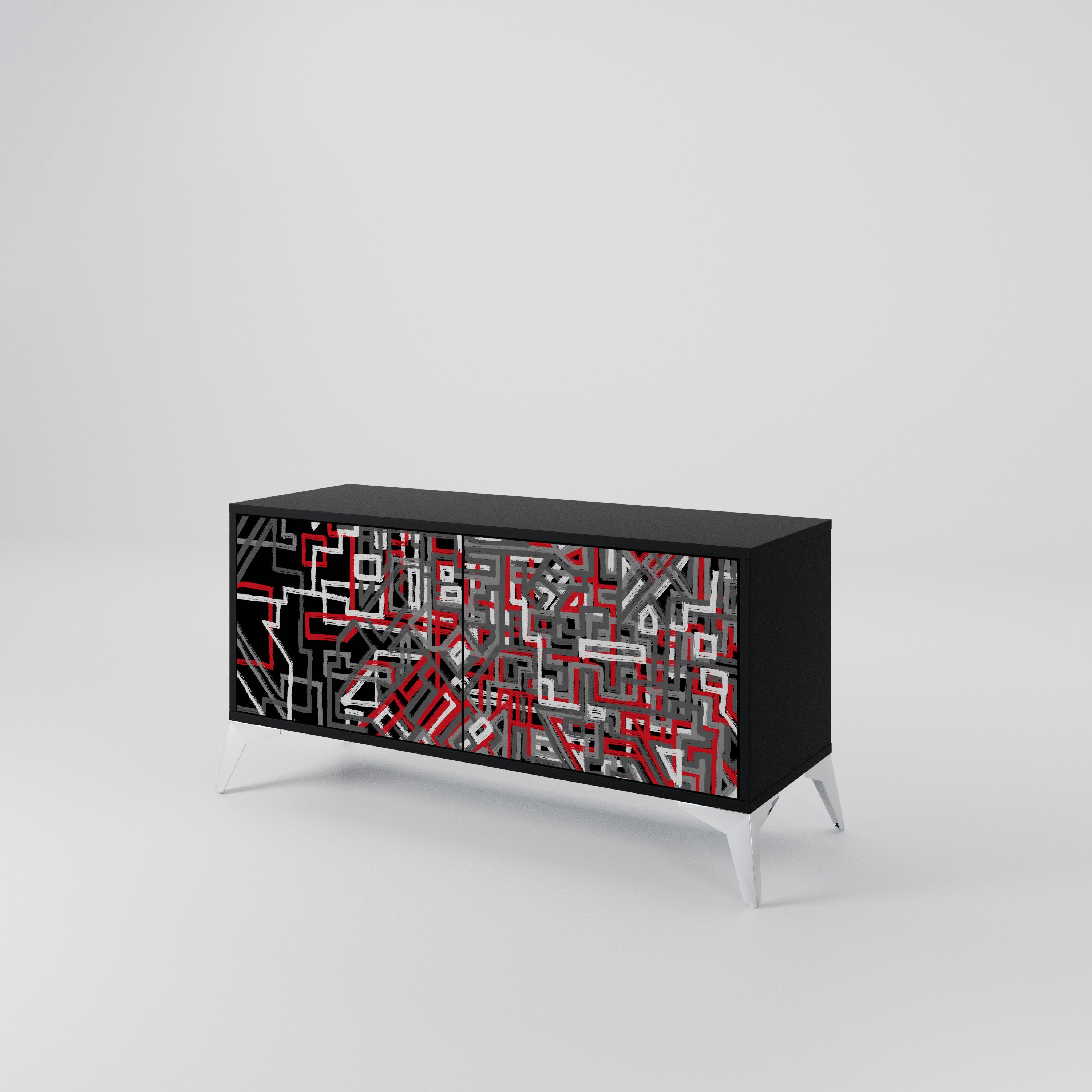 BROKEN LINES Mueble de TV Compacto de 2 puertas