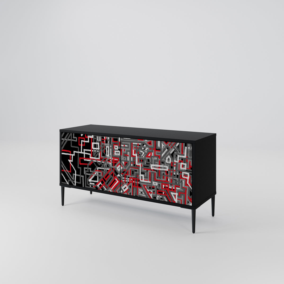 BROKEN LINES Mueble de TV Compacto de 2 puertas