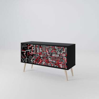 BROKEN LINES Mueble de TV Compacto de 2 puertas