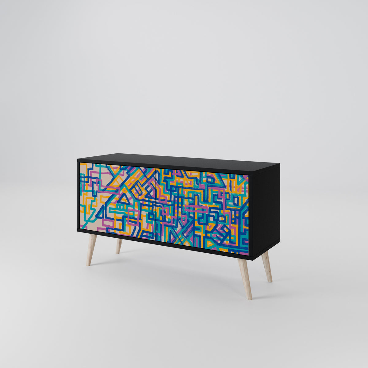 MEMORIES MAP Mueble de TV Compacto de 2 puertas