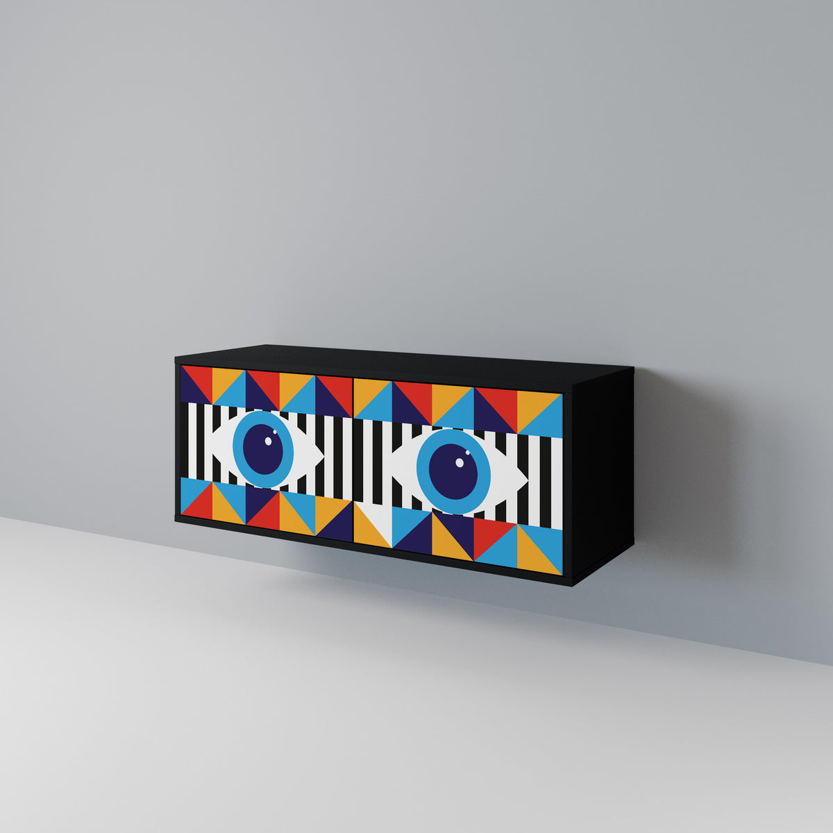 ABSTRACTION AND GEOMETRY Mueble de TV Compacto de 2 puertas