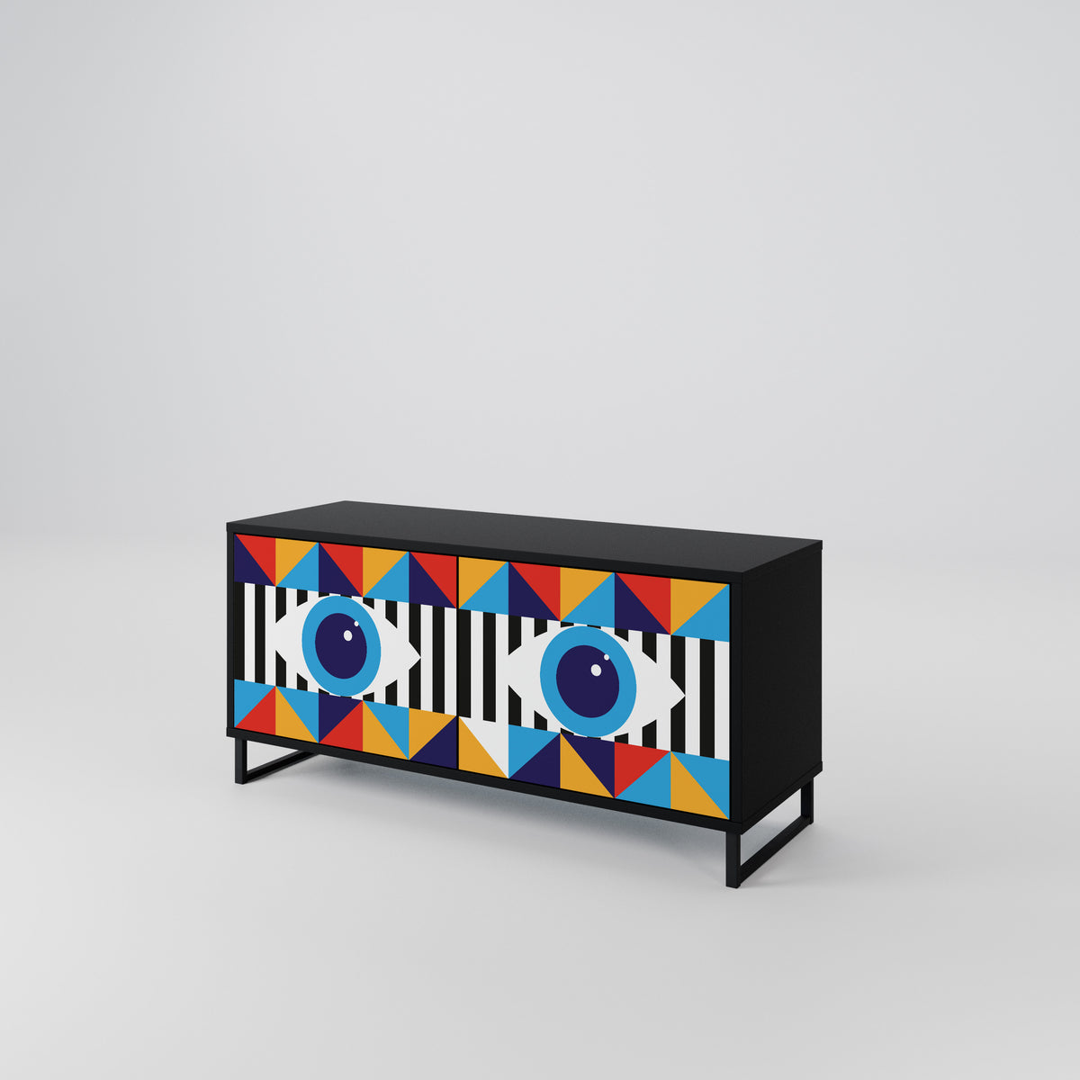 ABSTRACTION AND GEOMETRY Mueble de TV Compacto de 2 puertas