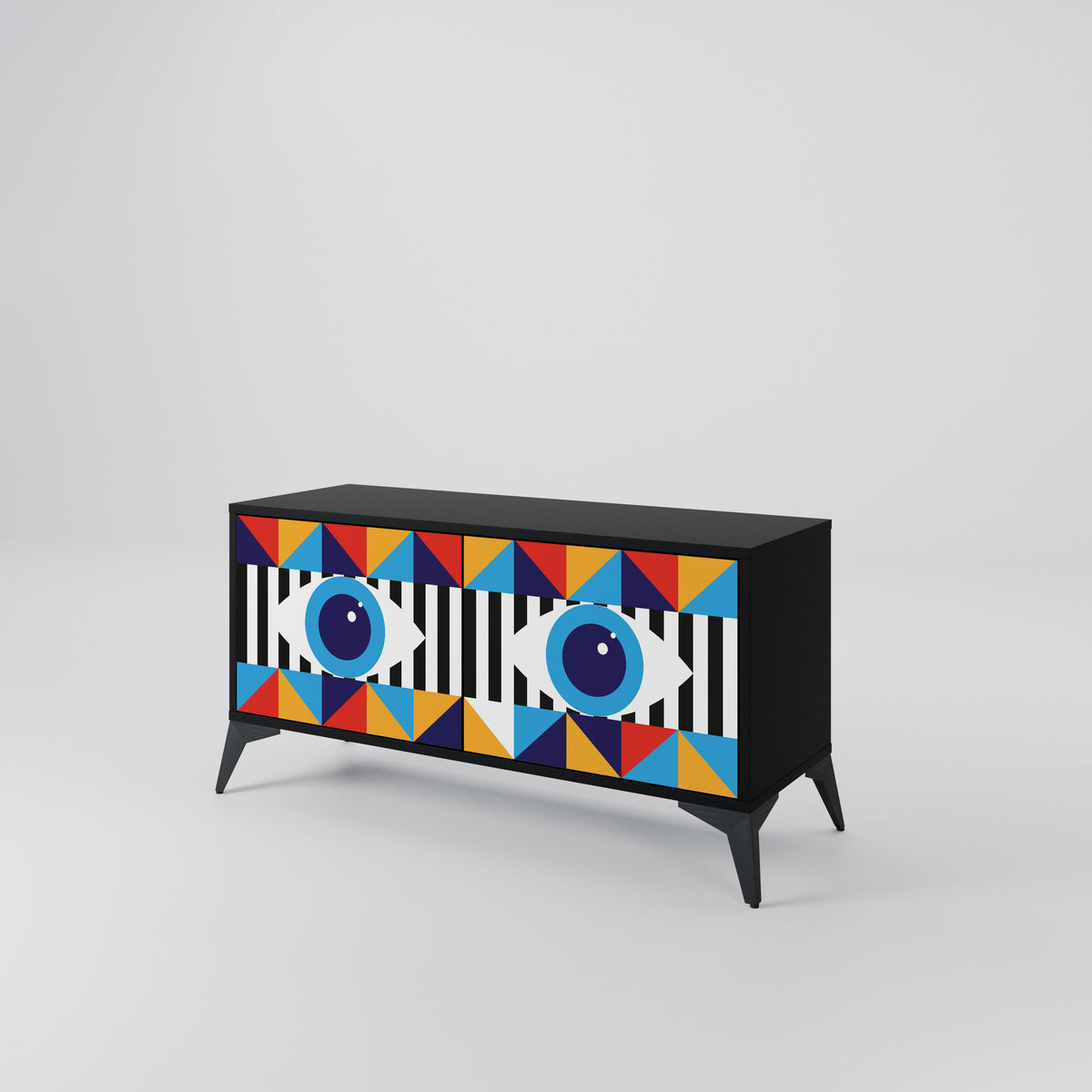 ABSTRACTION AND GEOMETRY Mueble de TV Compacto de 2 puertas