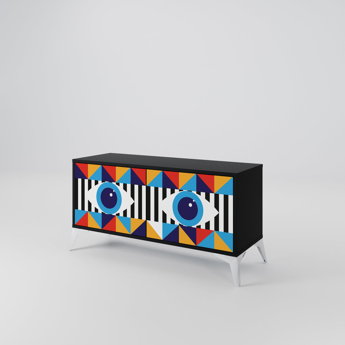 ABSTRACTION AND GEOMETRY Mueble de TV Compacto de 2 puertas