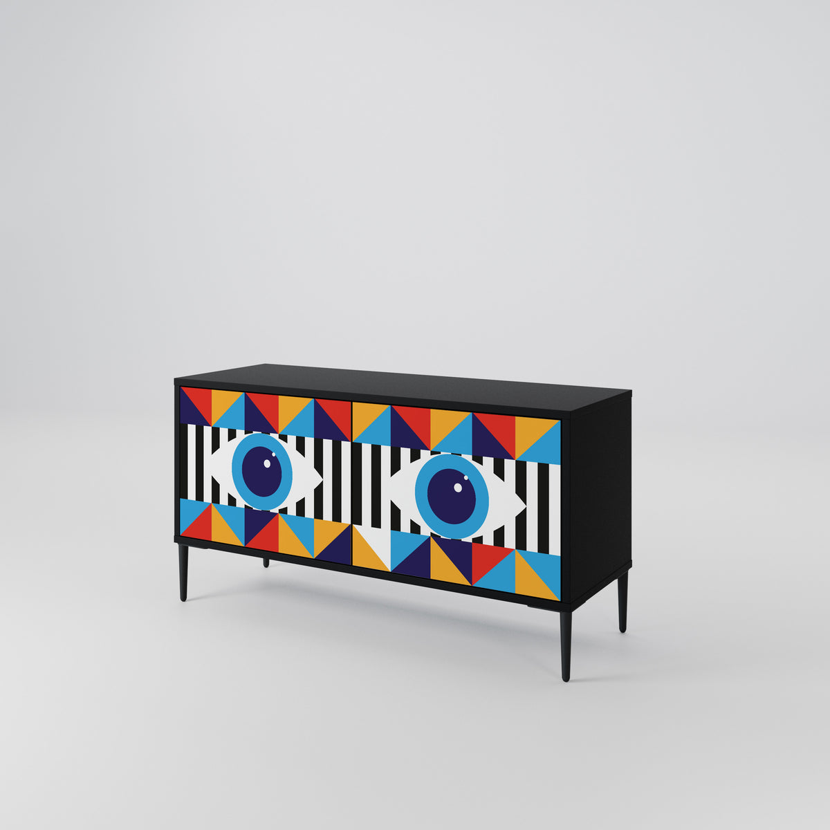 ABSTRACTION AND GEOMETRY Mueble de TV Compacto de 2 puertas