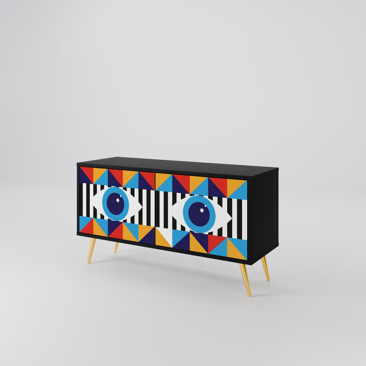 ABSTRACTION AND GEOMETRY Mueble de TV Compacto de 2 puertas