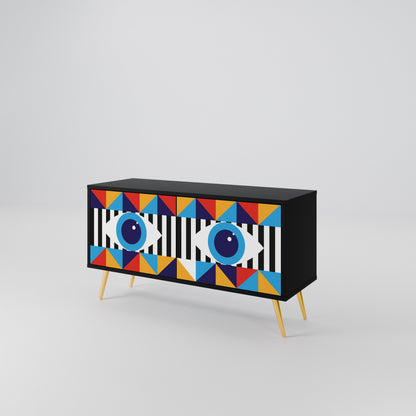 ABSTRACTION AND GEOMETRY Mueble de TV Compacto de 2 puertas