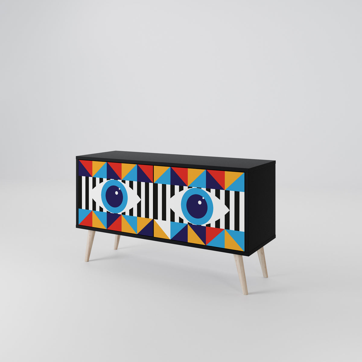 ABSTRACTION AND GEOMETRY Mueble de TV Compacto de 2 puertas