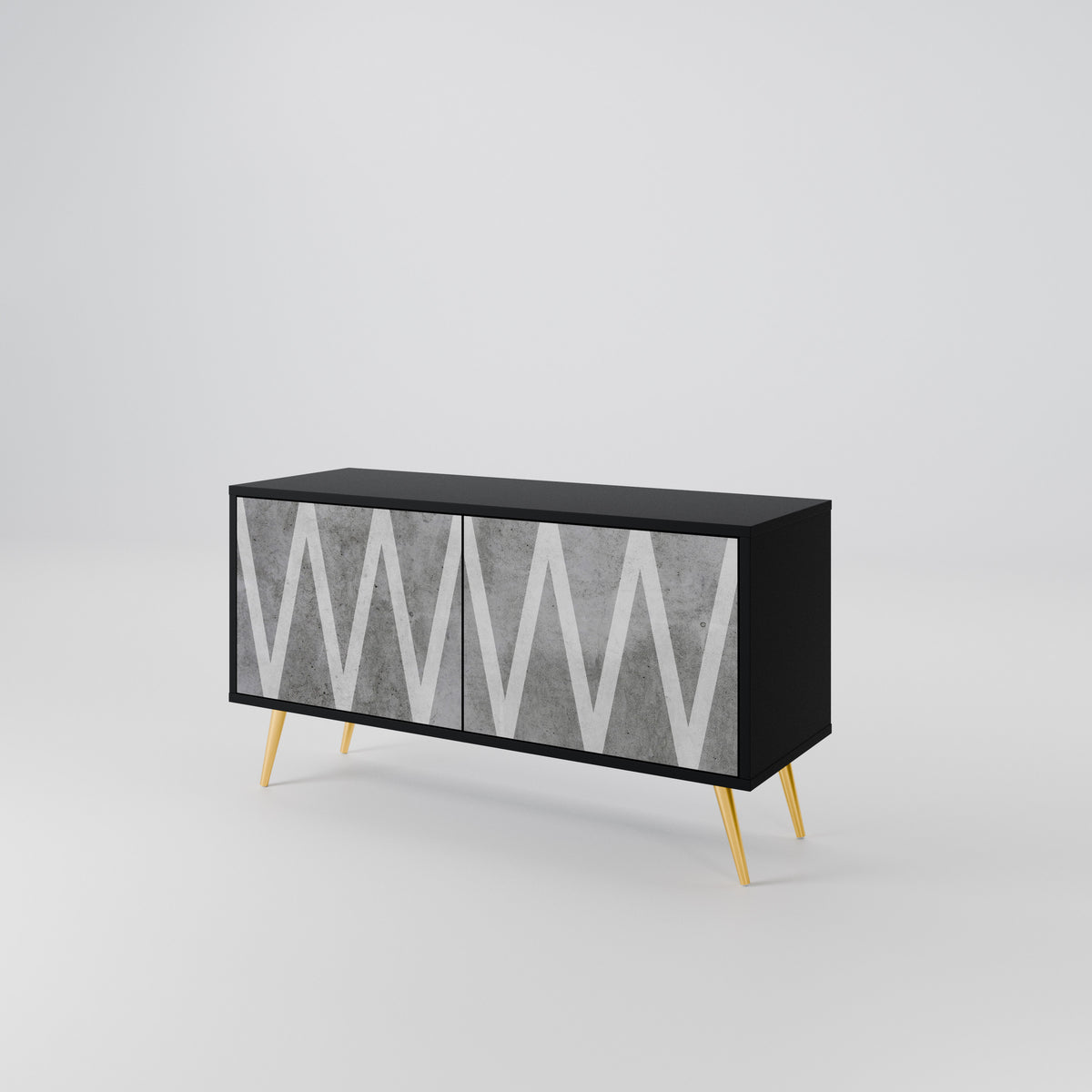 SOLID ZIG ZAG Mueble de TV Compacto de 2 puertas