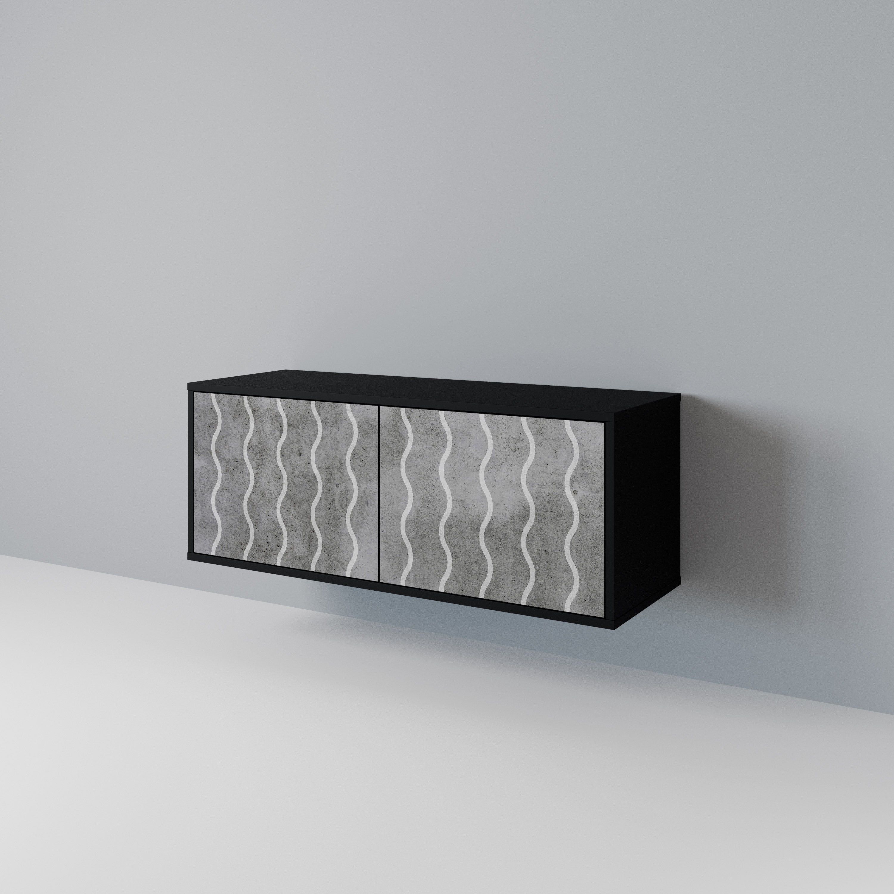 WAVES OF CONCRETE Mueble de TV Compacto de 2 puertas