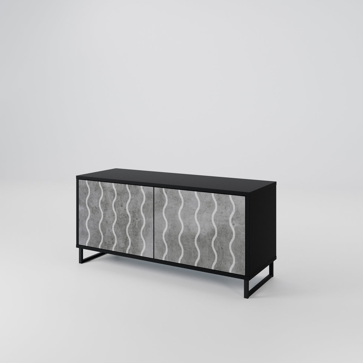WAVES OF CONCRETE Mueble de TV Compacto de 2 puertas