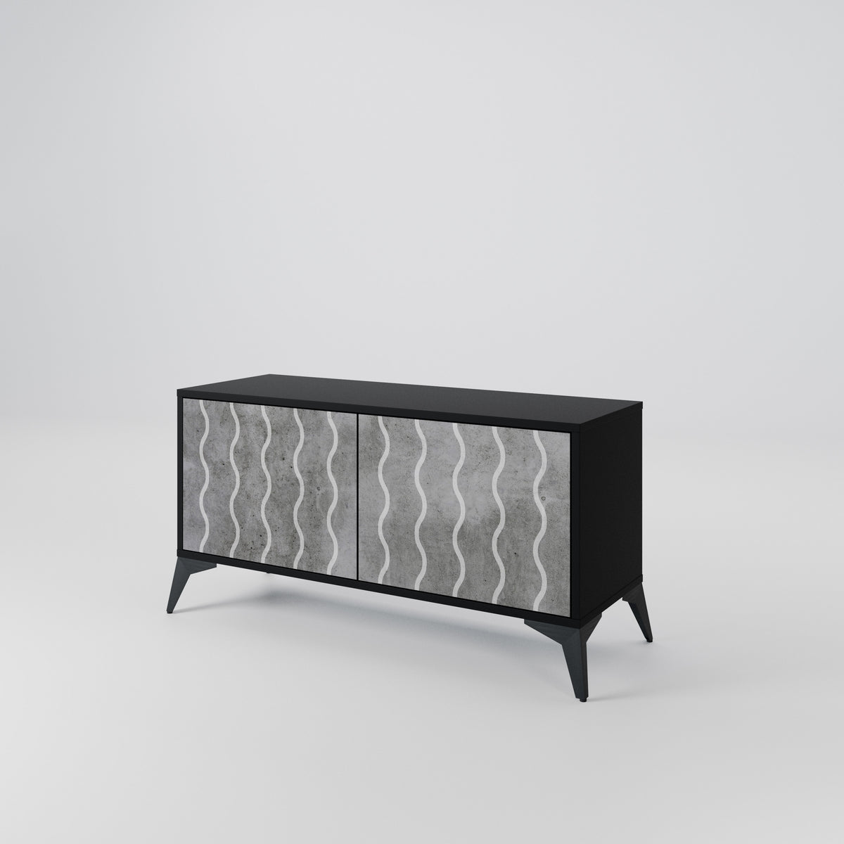 WAVES OF CONCRETE Mueble de TV Compacto de 2 puertas