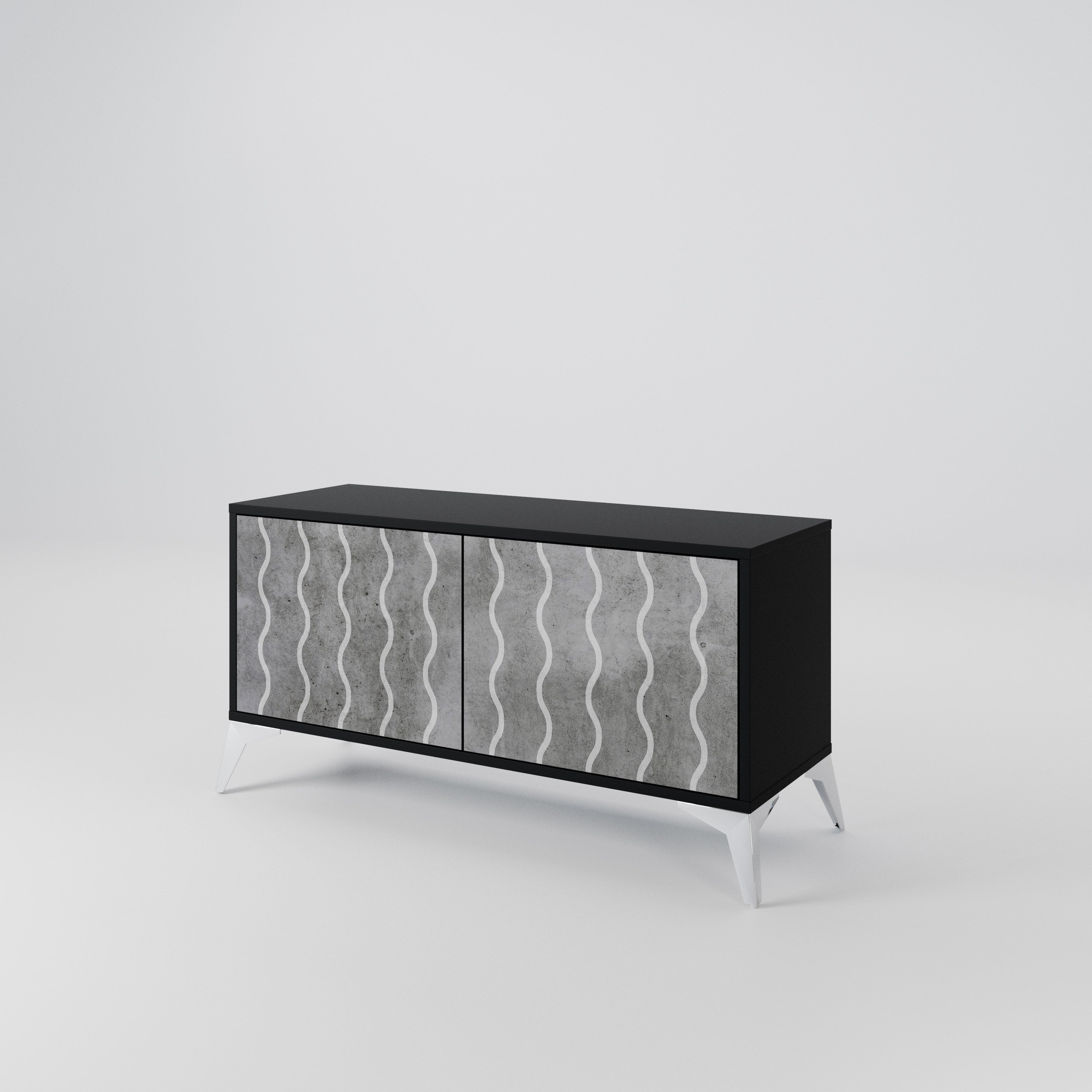 WAVES OF CONCRETE Mueble de TV Compacto de 2 puertas
