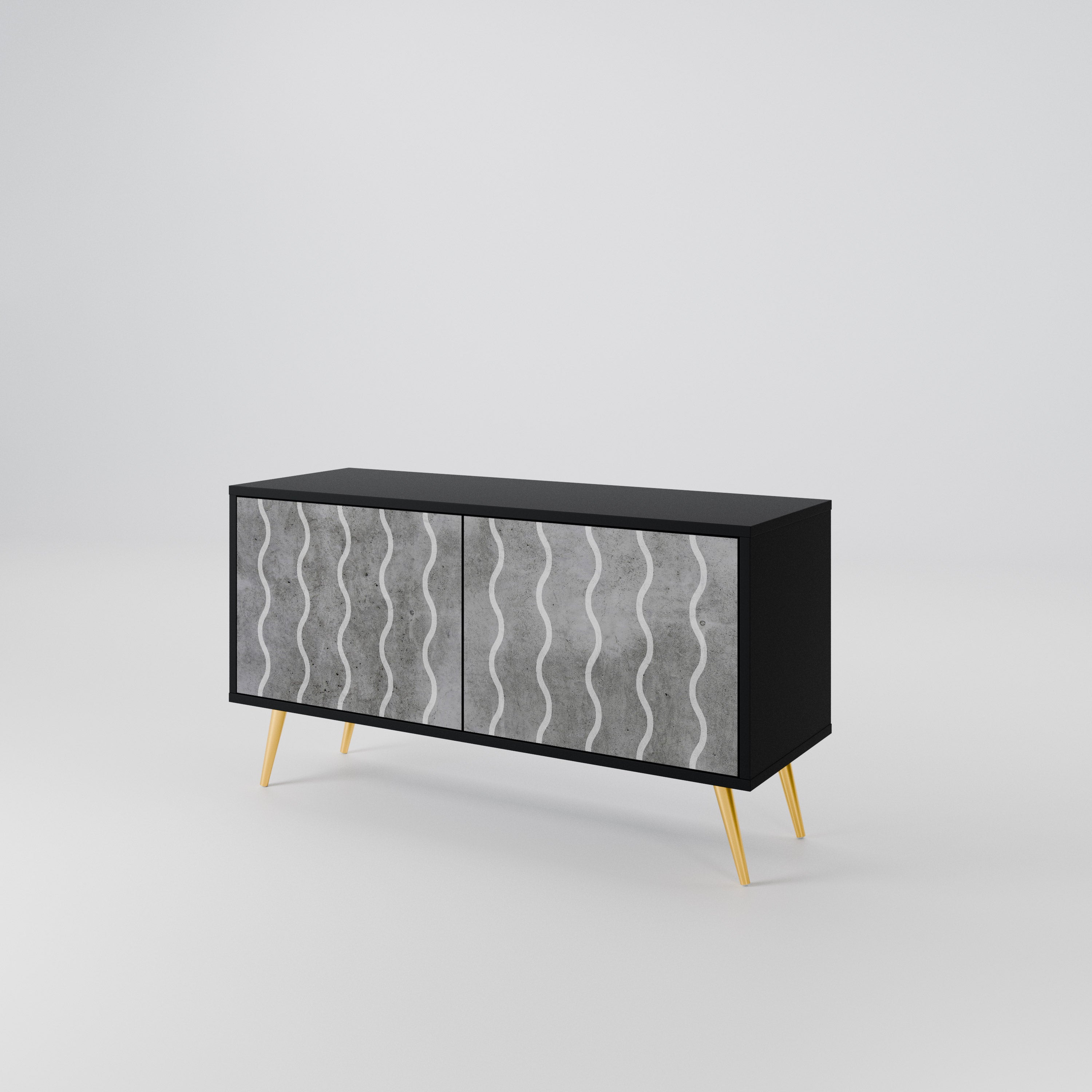 WAVES OF CONCRETE Mueble de TV Compacto de 2 puertas