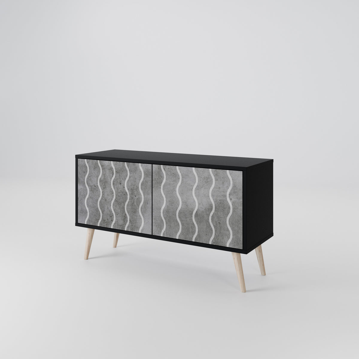 WAVES OF CONCRETE Mueble de TV Compacto de 2 puertas