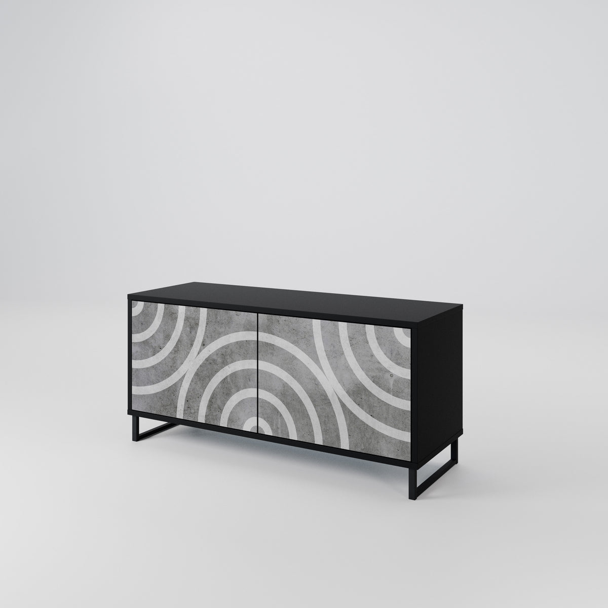 CIRCLE CONCRETE Mueble de TV Compacto de 2 puertas