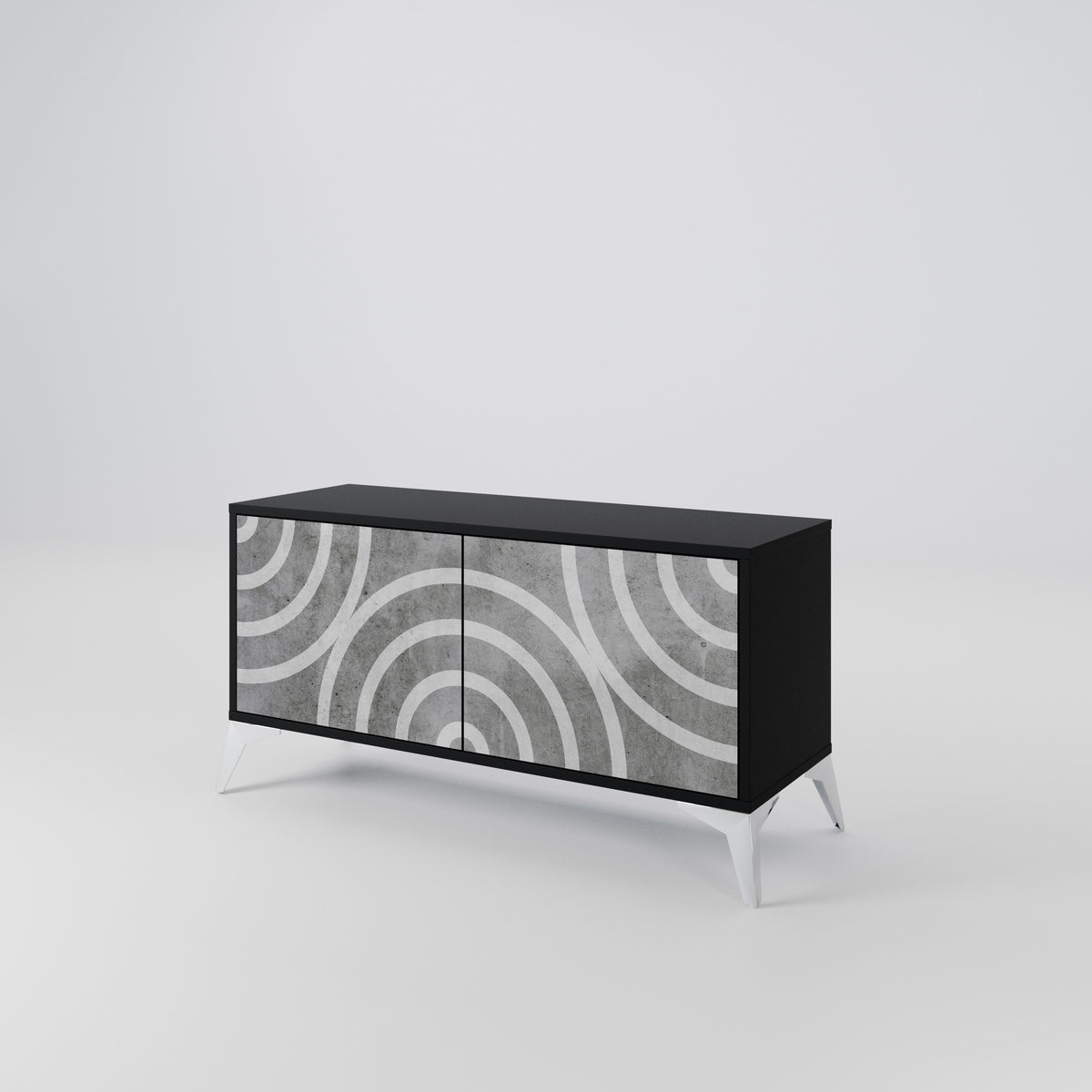 CIRCLE CONCRETE Mueble de TV Compacto de 2 puertas