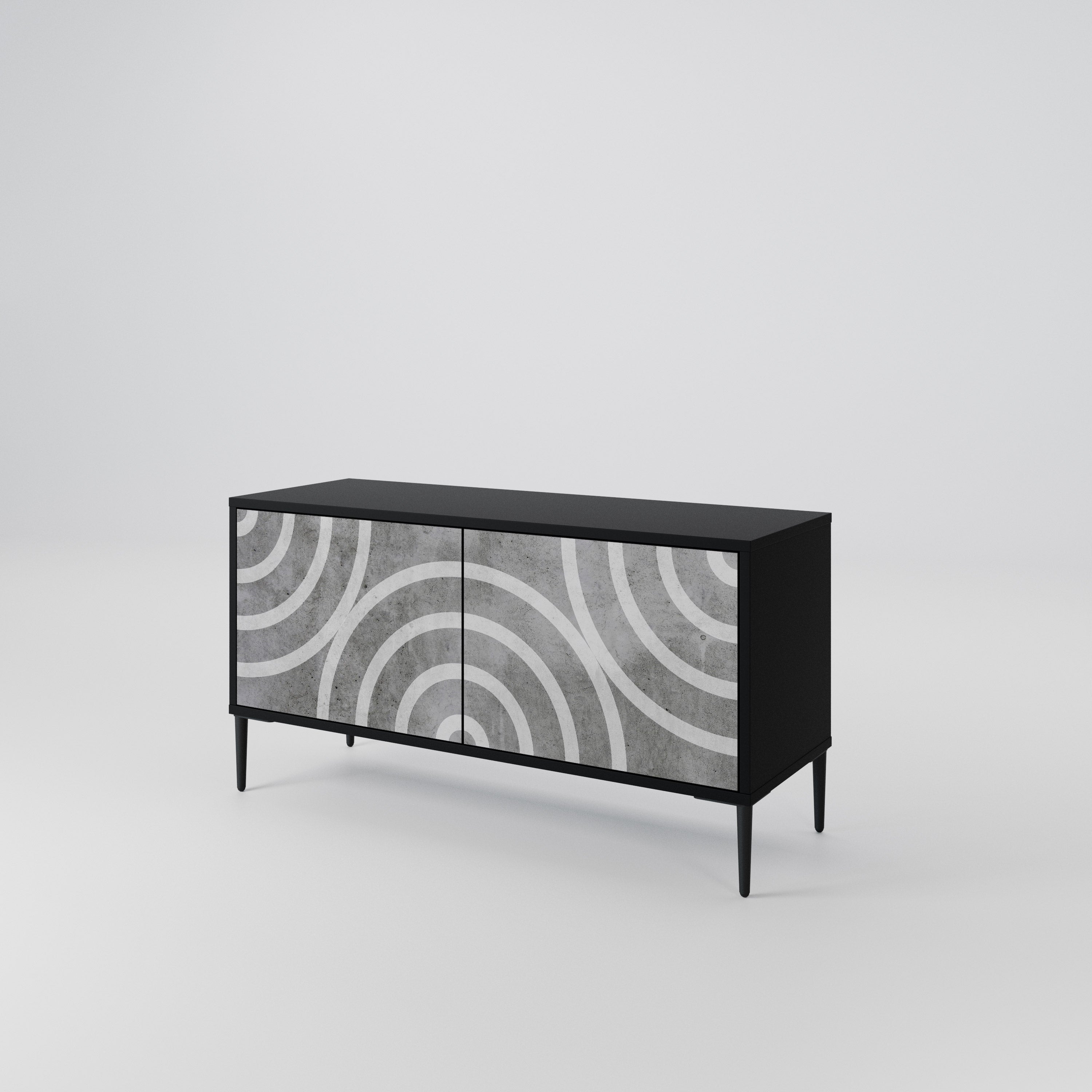 CIRCLE CONCRETE Mueble de TV Compacto de 2 puertas