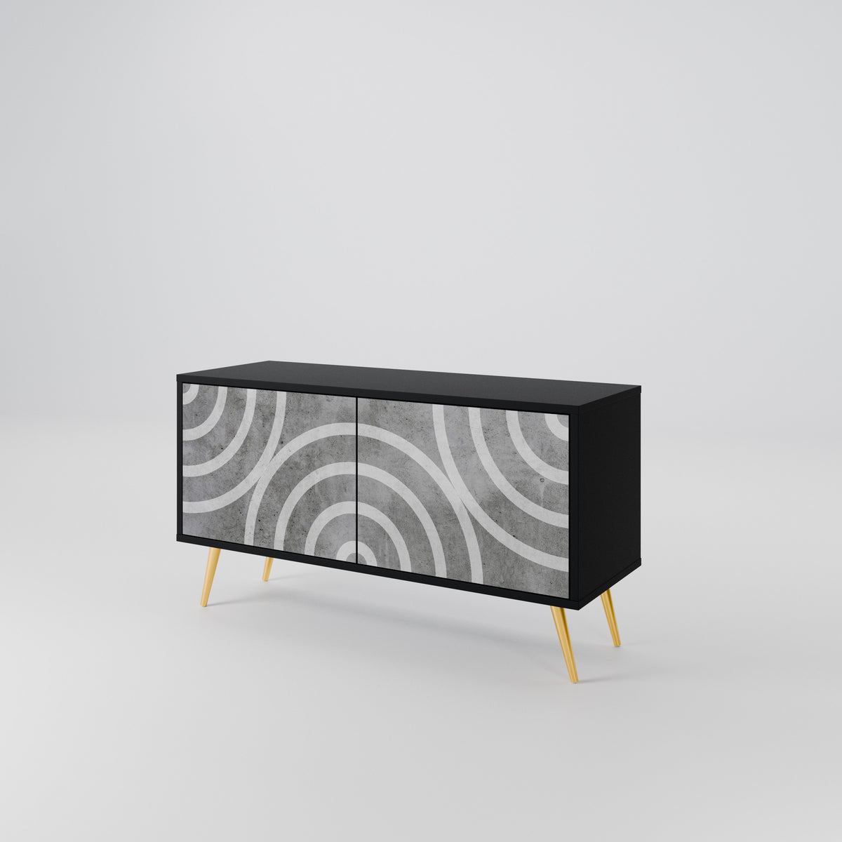 CIRCLE CONCRETE Mueble de TV Compacto de 2 puertas