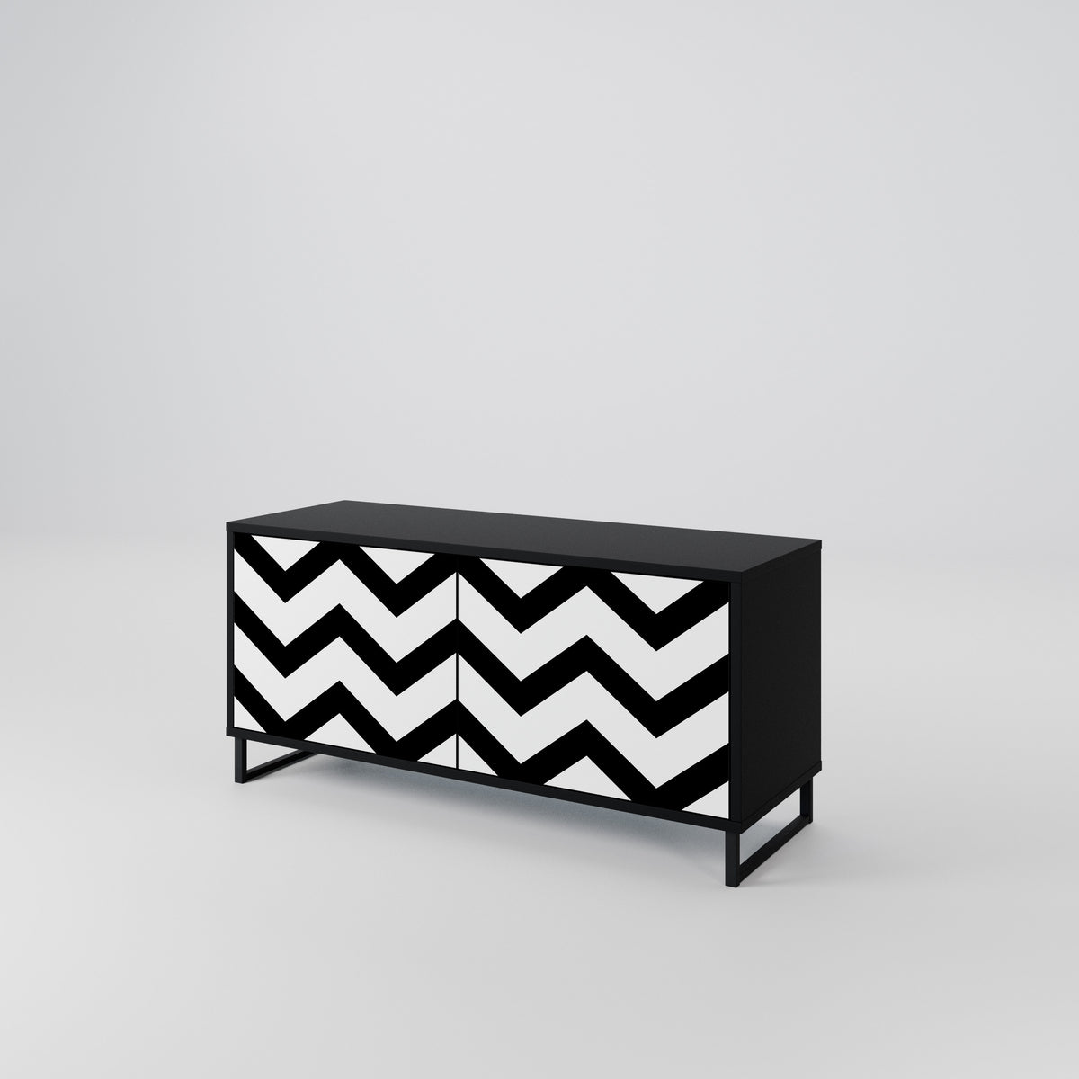 CLASSIC ZIG ZAG Compact 2-Door TV Cabinet