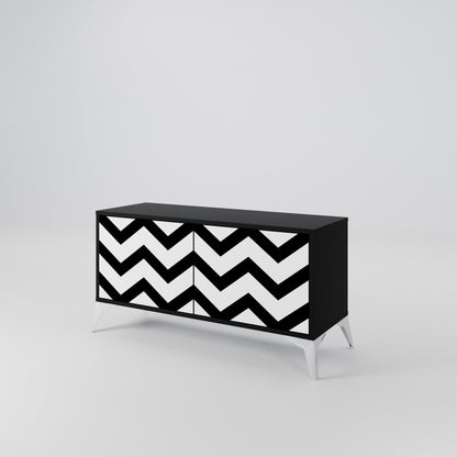 CLASSIC ZIG ZAG Mueble de TV Compacto de 2 puertas