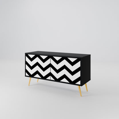 CLASSIC ZIG ZAG Mueble de TV Compacto de 2 puertas