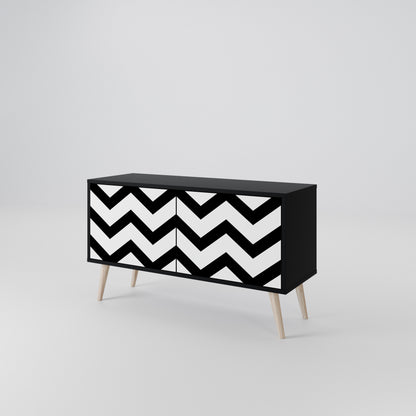 CLASSIC ZIG ZAG Mueble de TV Compacto de 2 puertas