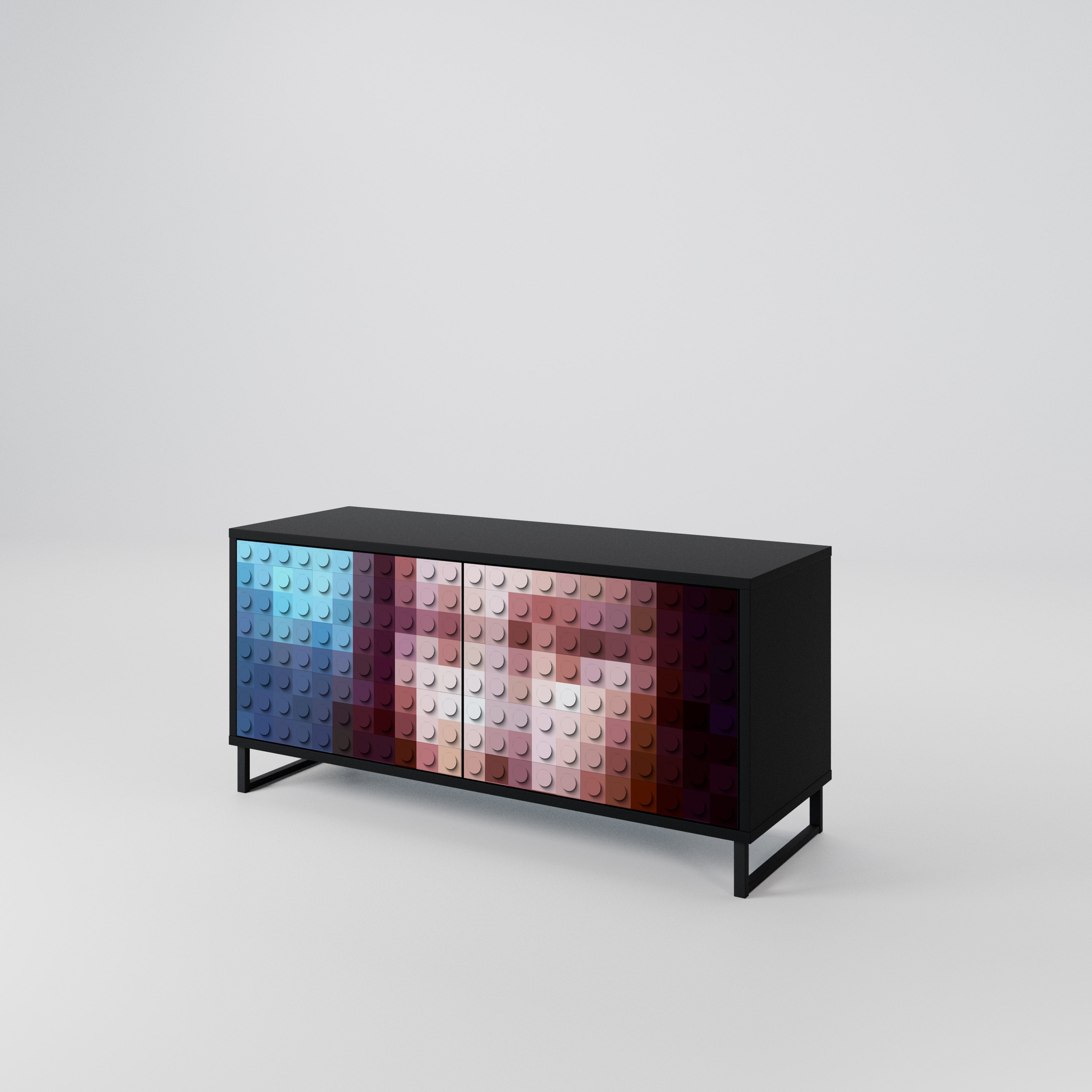 CONSTRUCTIVE ART Mueble de TV Compacto de 2 puertas