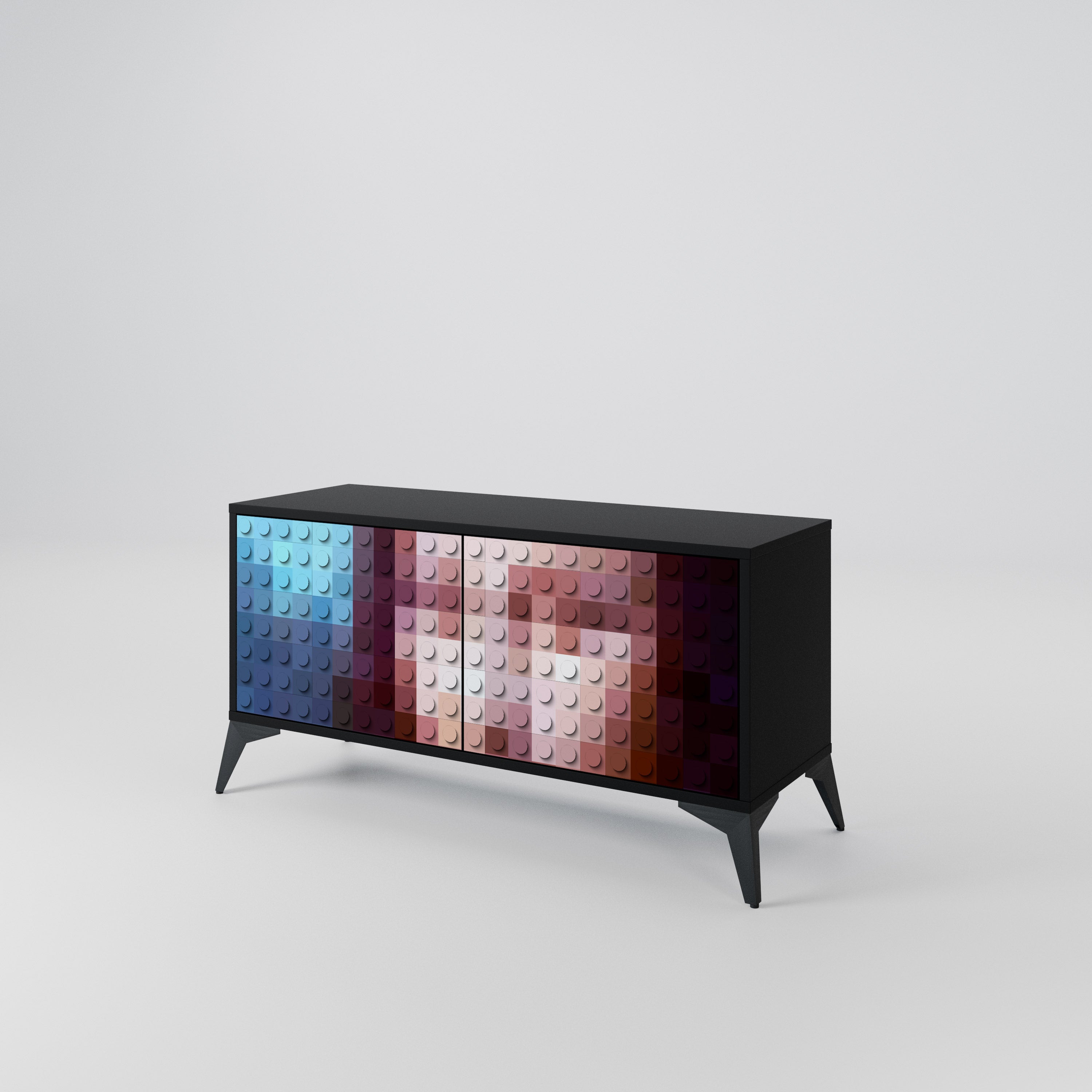 CONSTRUCTIVE ART Mueble de TV Compacto de 2 puertas