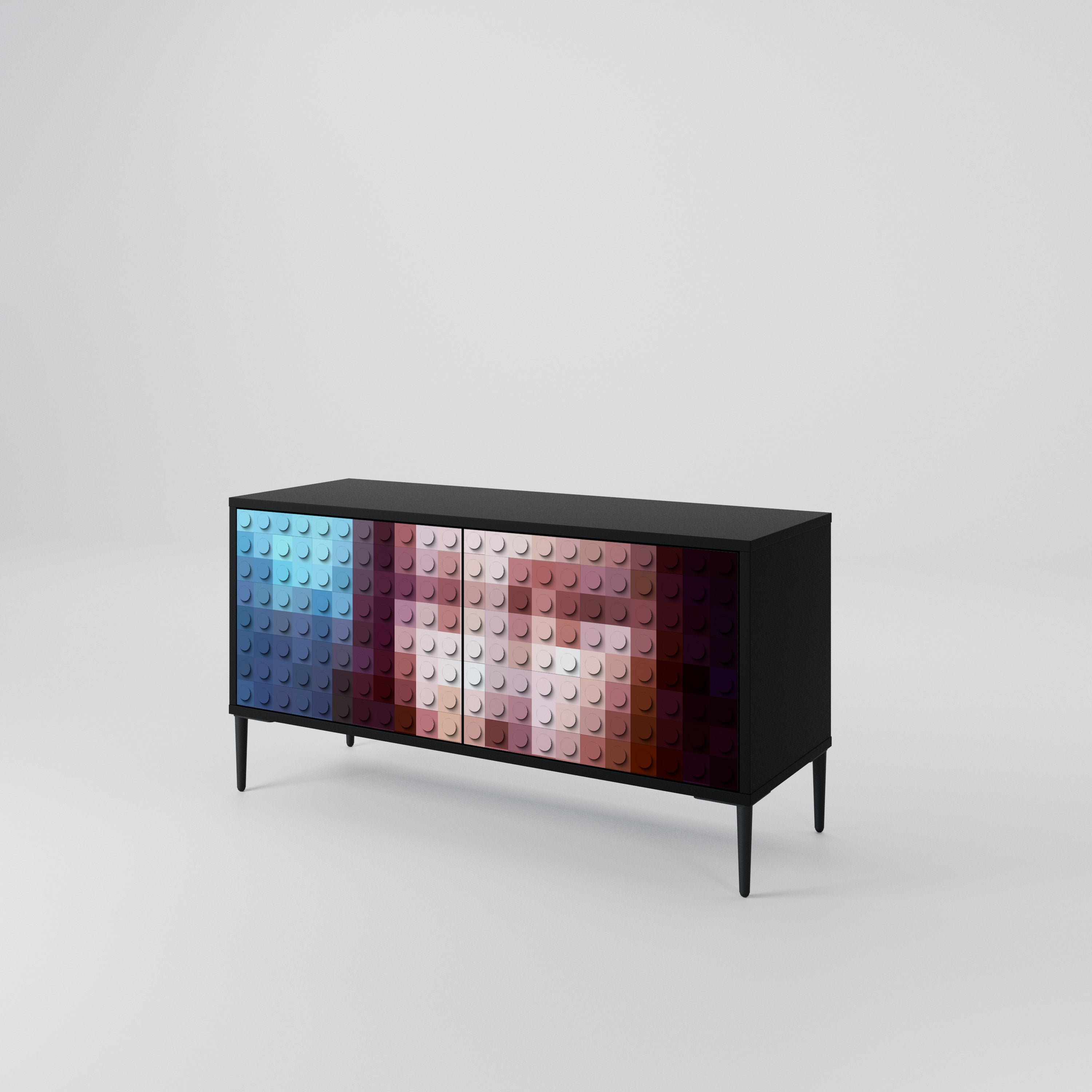 CONSTRUCTIVE ART Mueble de TV Compacto de 2 puertas