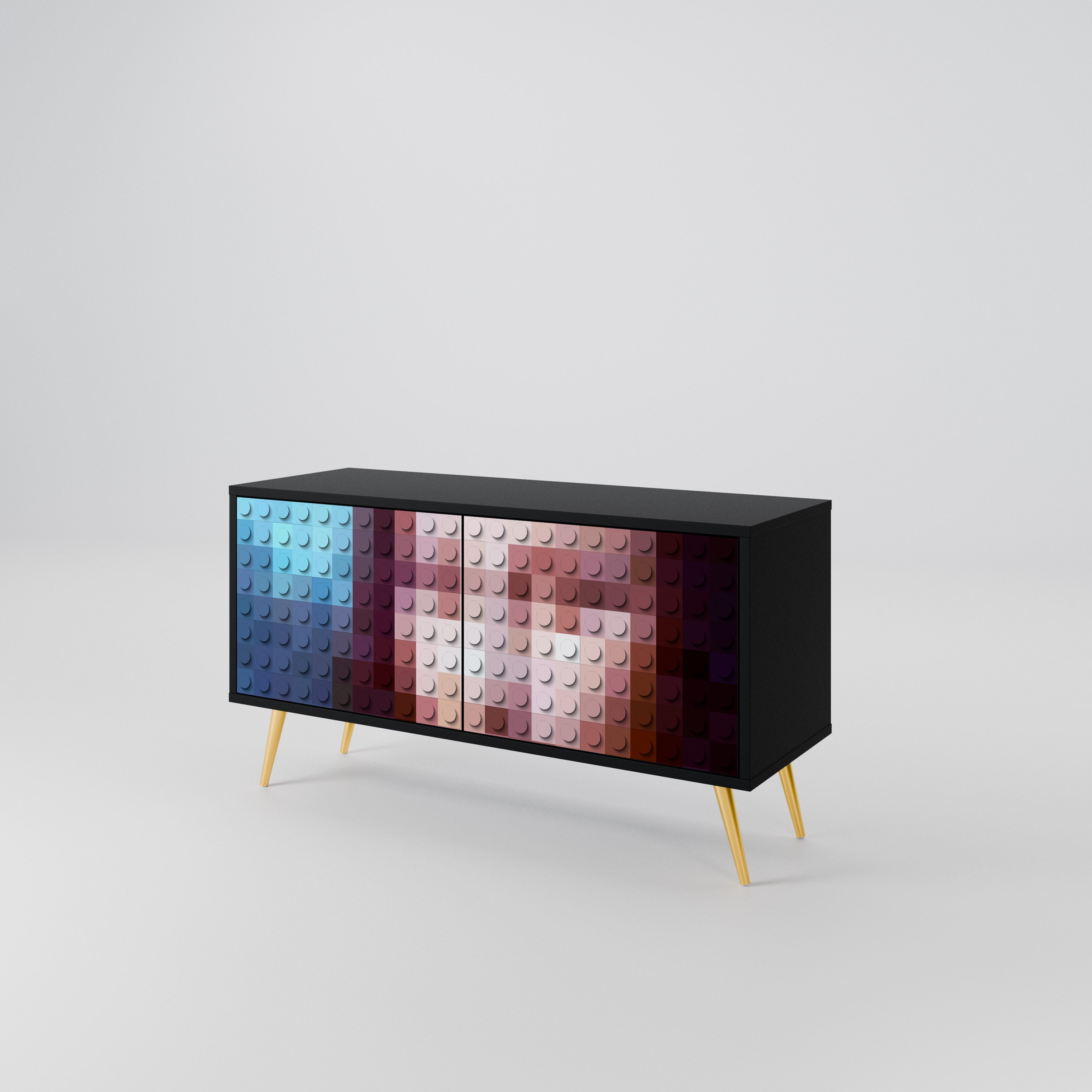 CONSTRUCTIVE ART Mueble de TV Compacto de 2 puertas